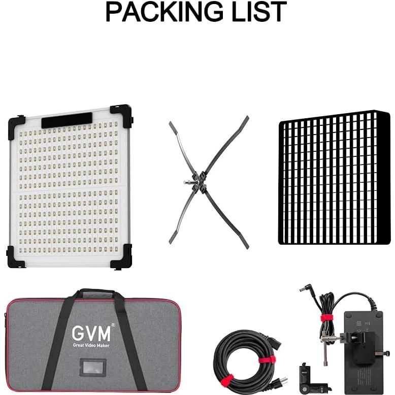 Luz de Video LED Flexible GVM B200C 200W RGB 2000K-10000K