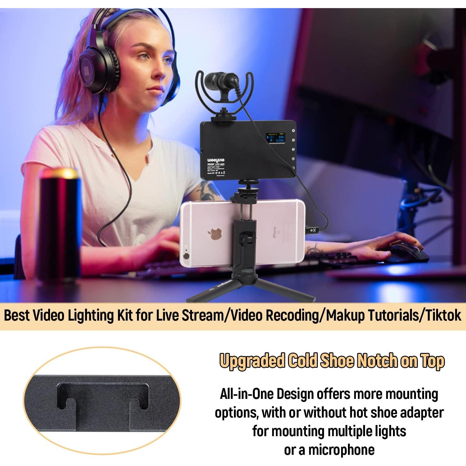 Luz LED RGB Portátil GUZHIZHI GZZ-RB08P 2500-8500K para Video