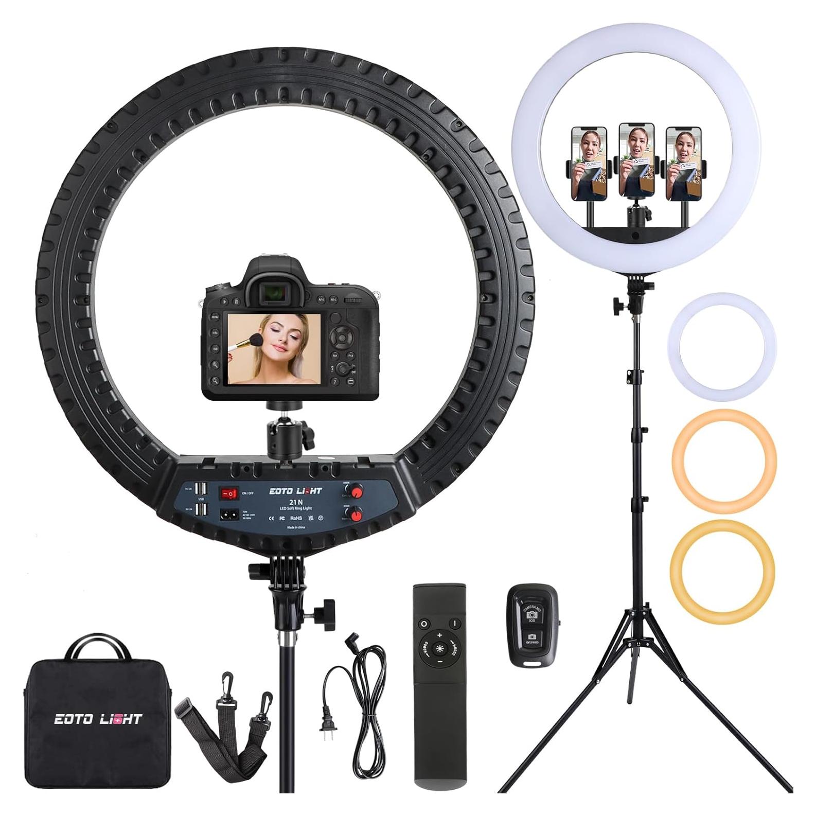 Anillo de Luz LED EOTO LIGHT 53 cm con Trípode y Control Remoto