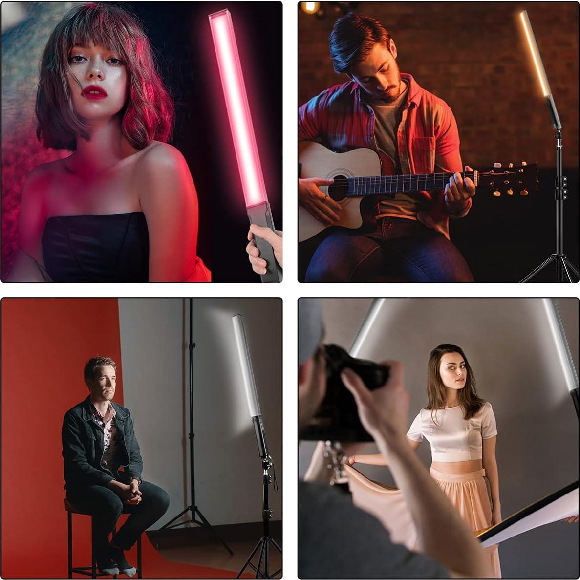 Luz Fotográfica LED RGB Portátil Hagibis 2 Pack 1000 Lúmenes