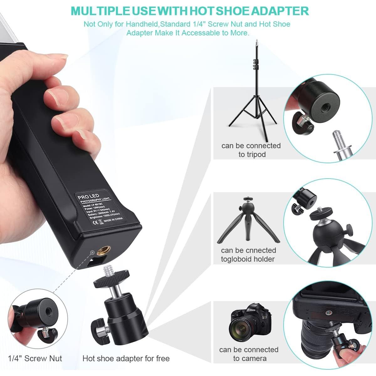 Luz Fotográfica LED RGB Portátil Hagibis 2 Pack 1000 Lúmenes