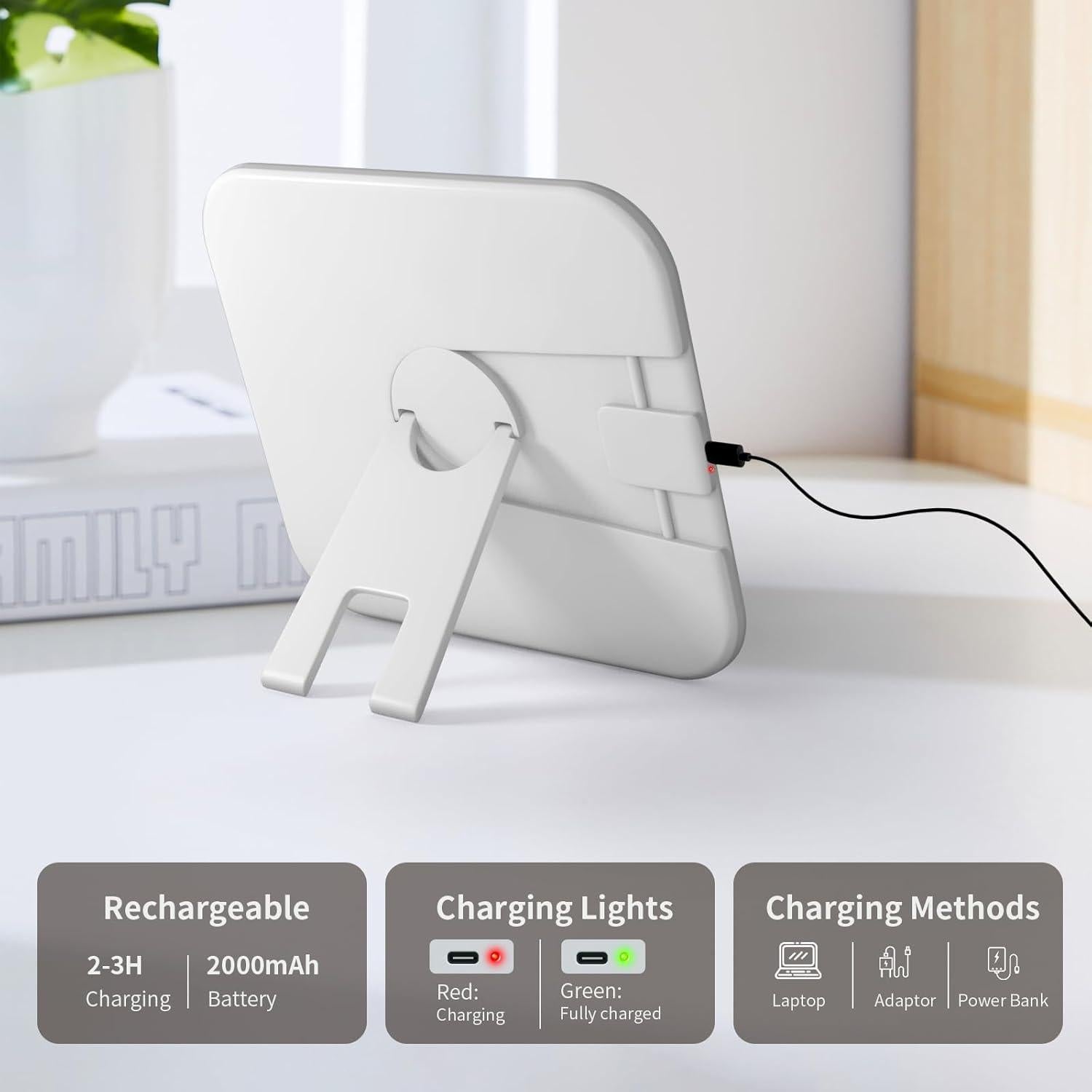 Espejo de Maquillaje Jadazror Iluminado 23x20 cm Plegable