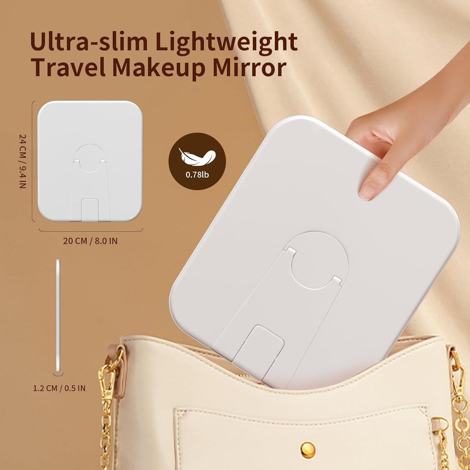 Espejo de Maquillaje Jadazror Iluminado 23x20 cm Plegable