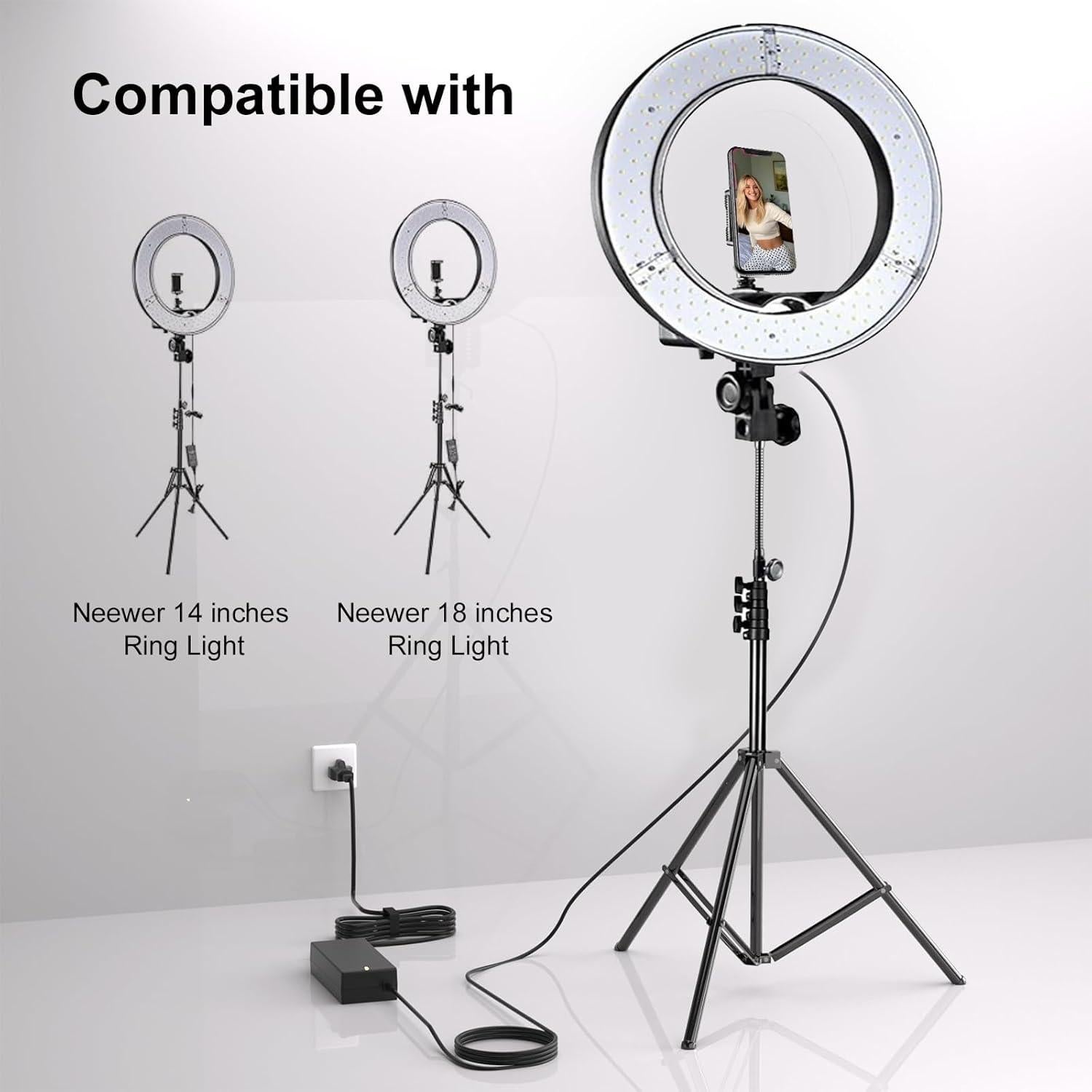 15V Power Charger for Neewer Photo Studio Ring Light 14 Inches and 18 Inches Neewer Ring Light Power Cable NW-150480D2 DC15V 5A 4.8A 75W 72W Power Supply ac Adapter