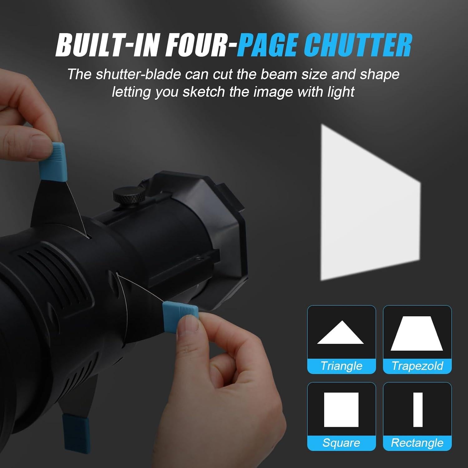 Kit Snoot Óptico Cónico NULBOFU para Montura Bowens con 20 Gobos y 4 Filtros