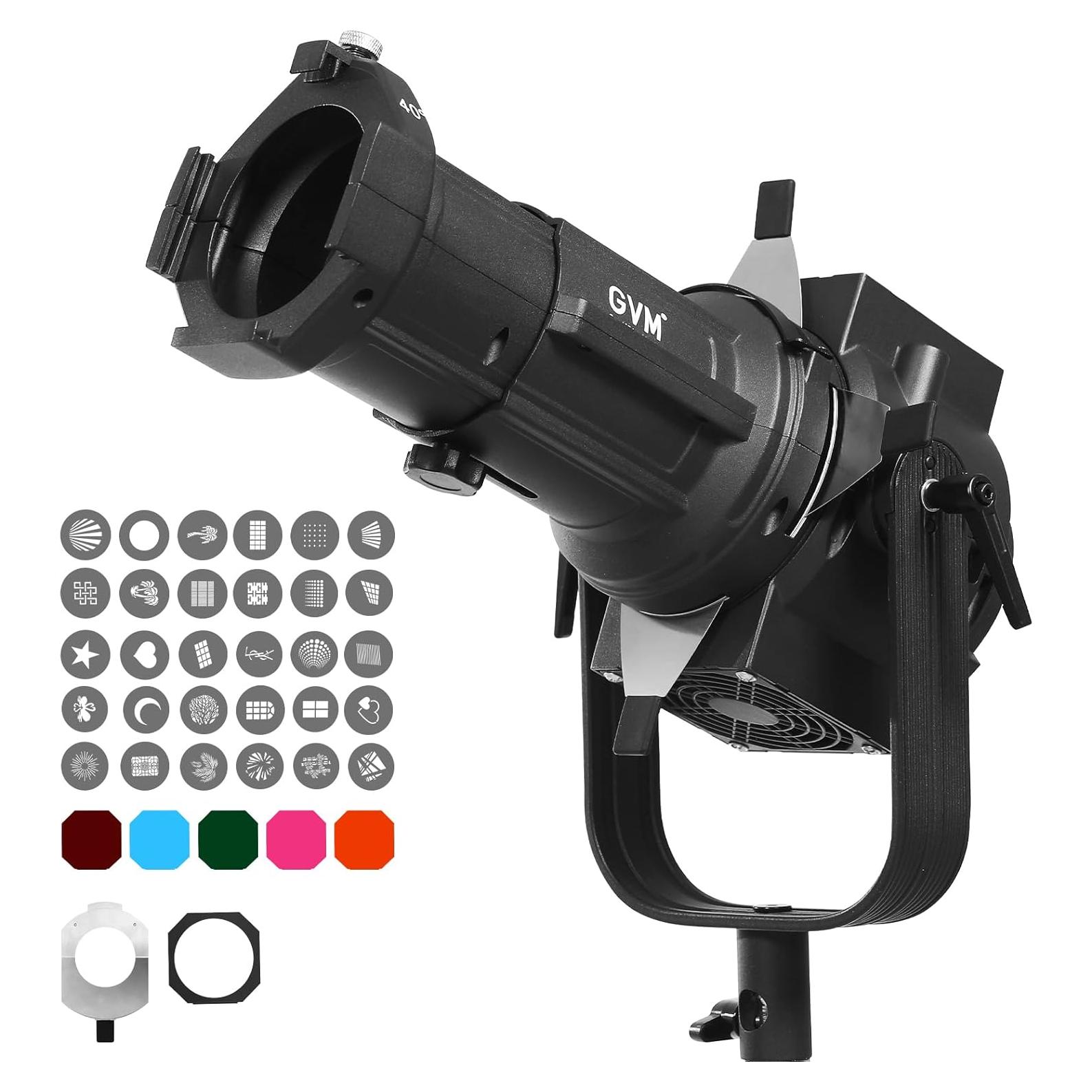 Kit Snoot Óptico GVM con 30 Gobos y 5 Filtros de Color