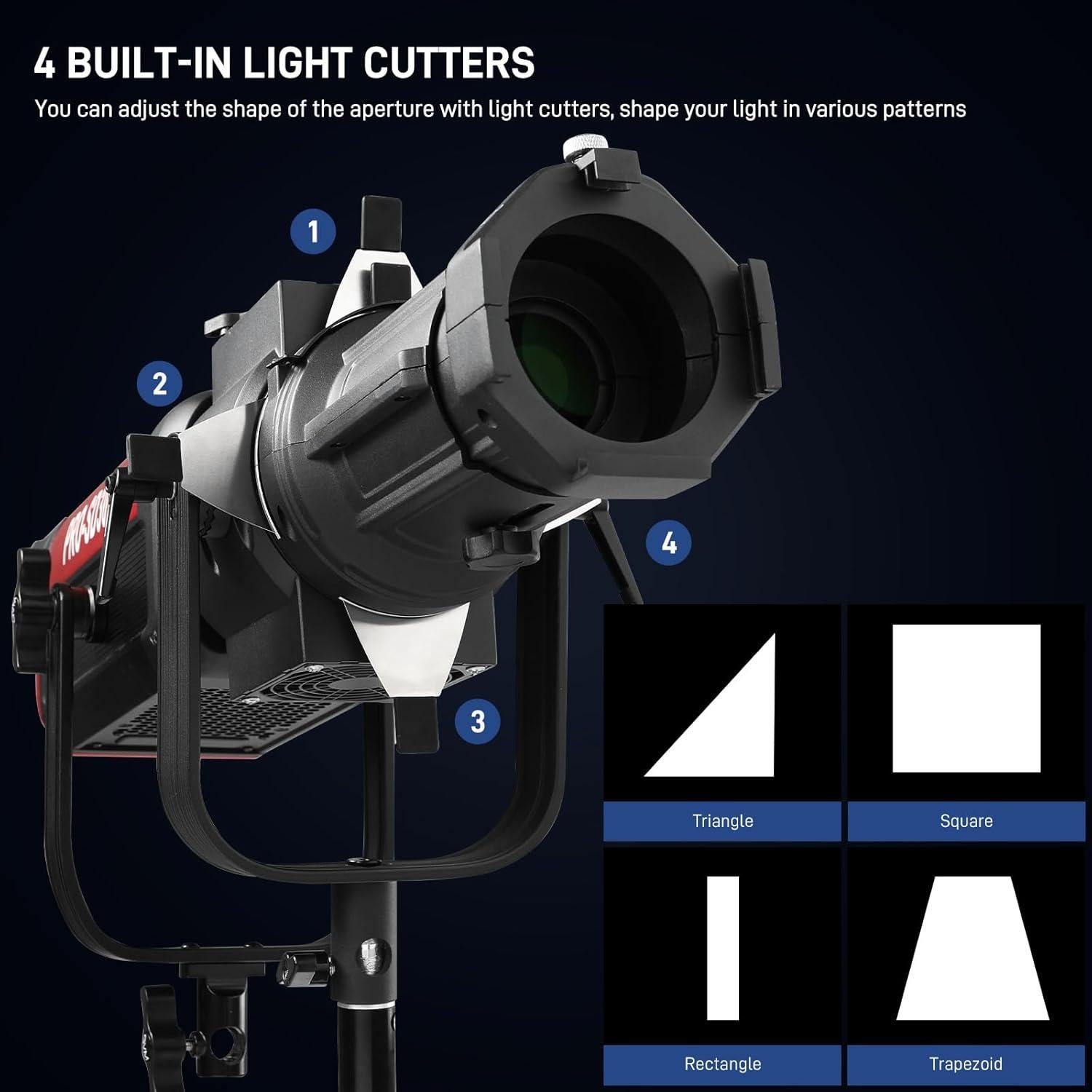 Kit Snoot Óptico GVM con 30 Gobos y 5 Filtros de Color