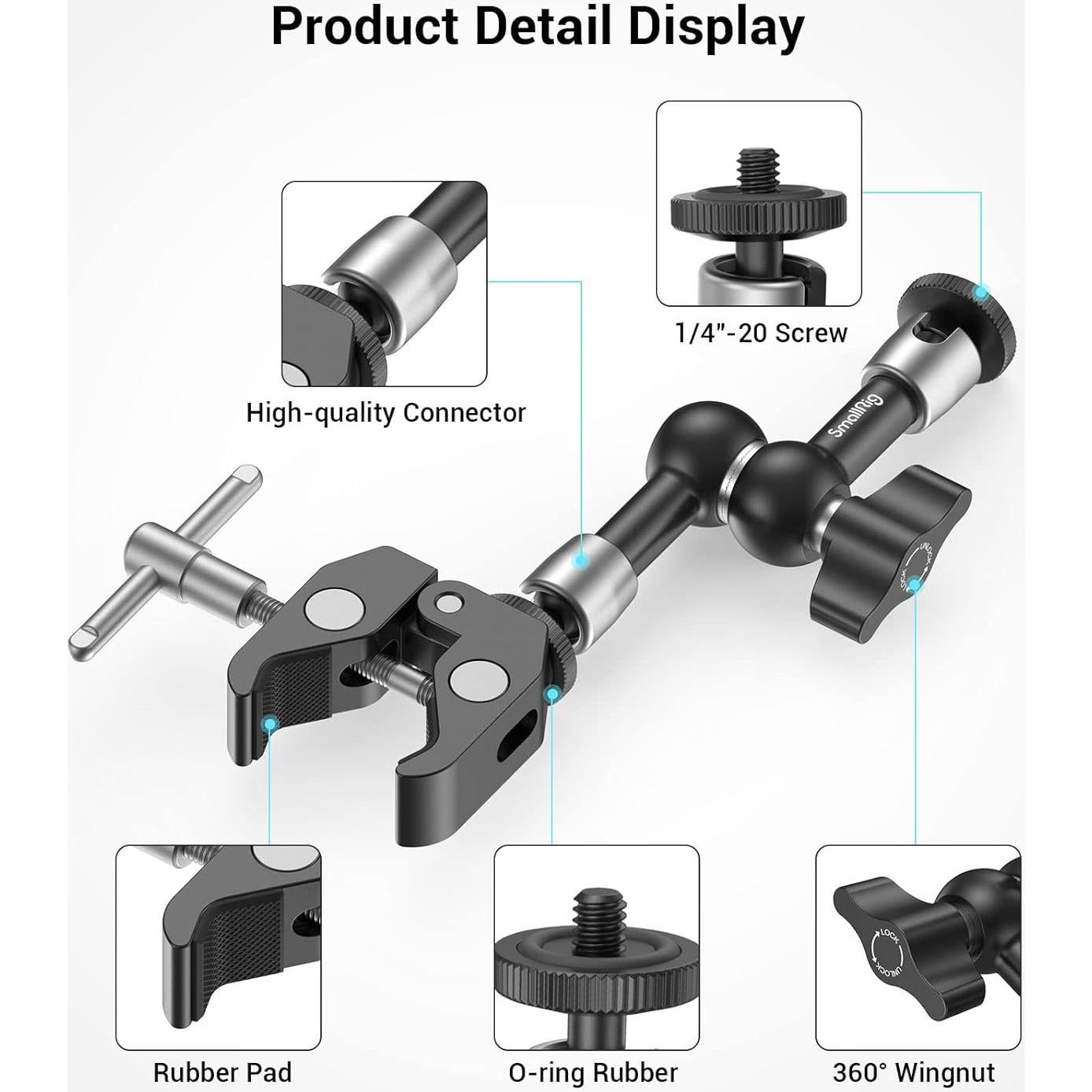 Super Clamp SmallRig KBUM2730 con Brazo Mágico 14.73 cm