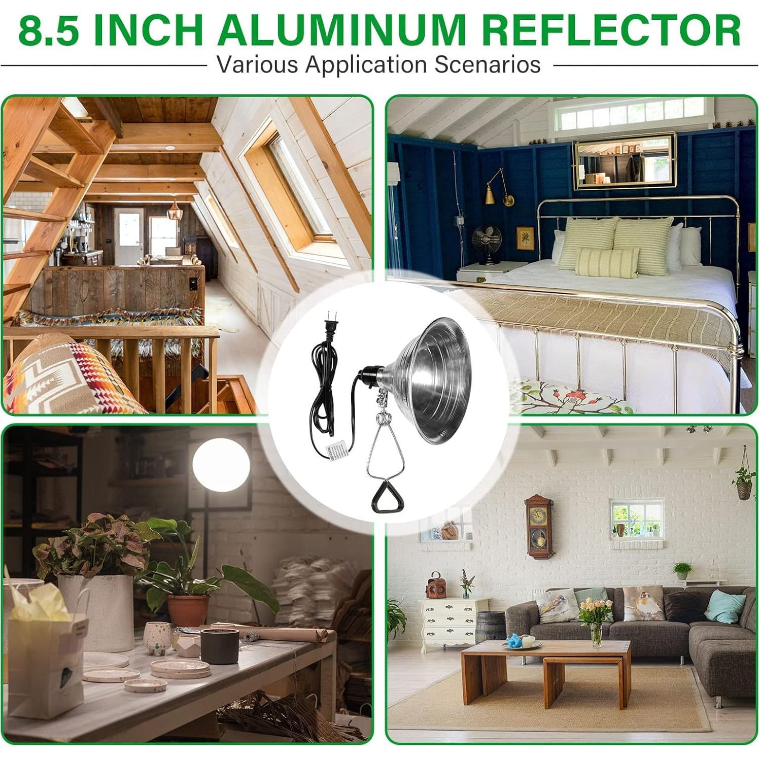 Lámpara de Abrazadera Simple Deluxe 150W Reflector Aluminio 21.6cm Paquete 6