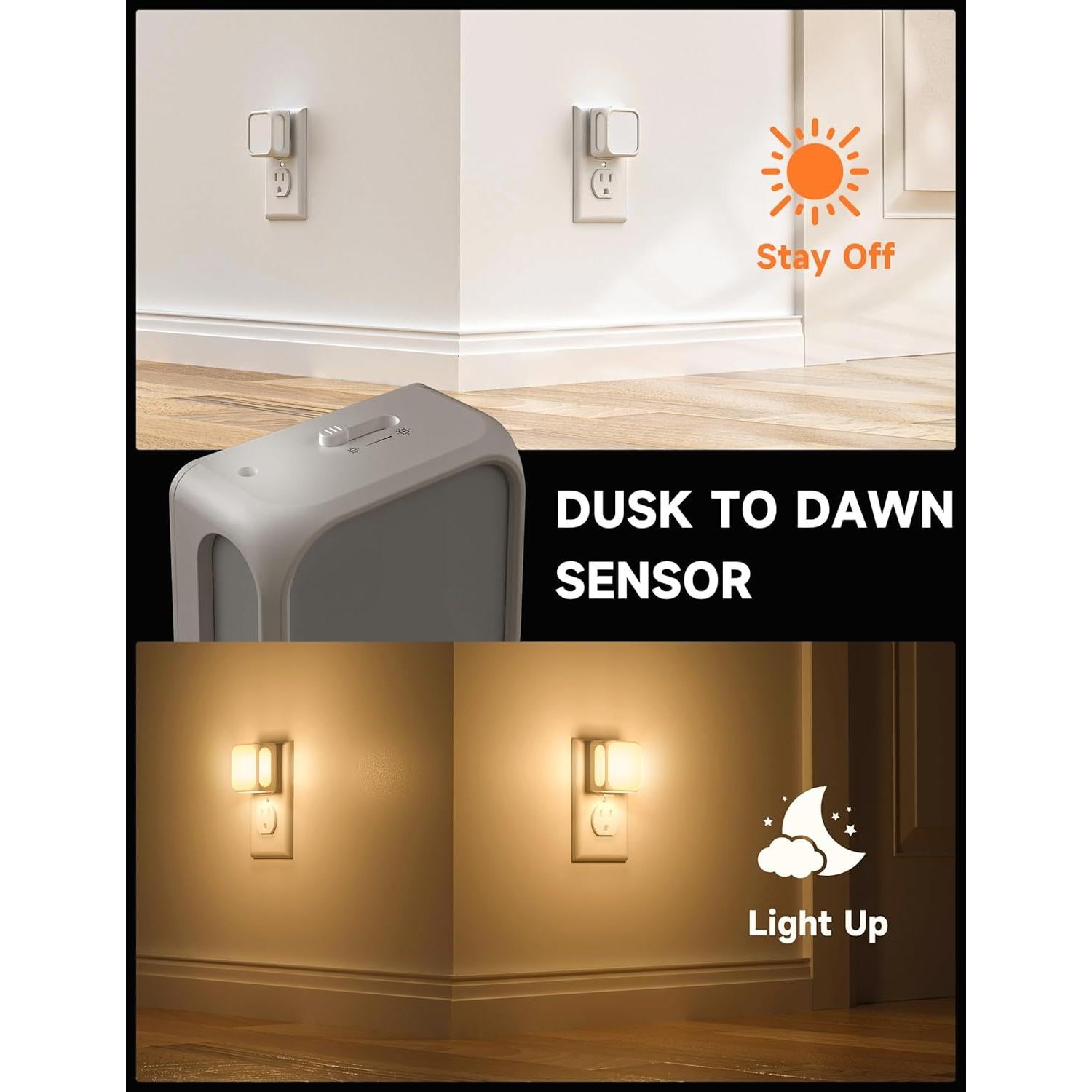 Luces Nocturnas Enchufables UNILAMPRO 1W con Sensor 2700K