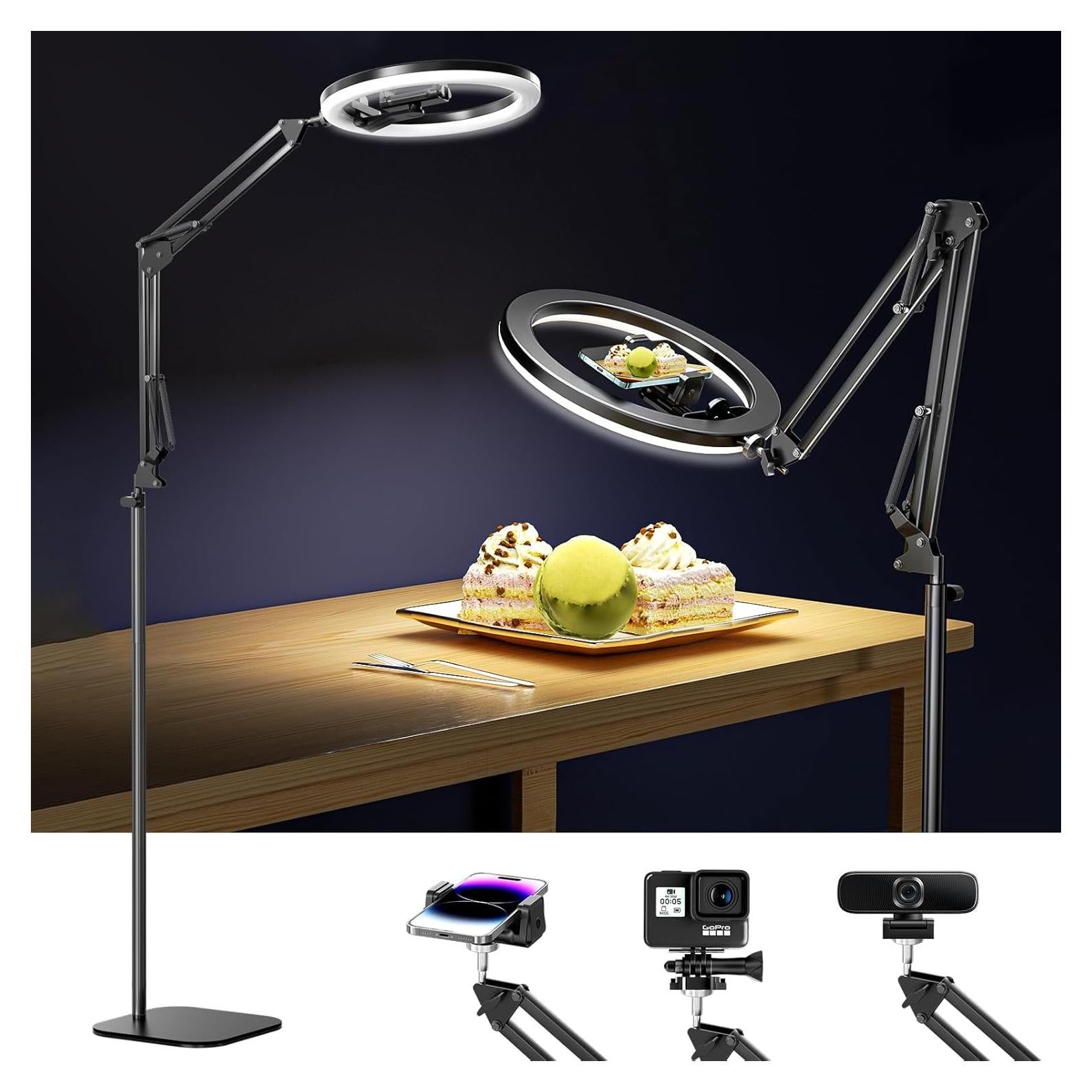 Trípode Luz de Anillo UBeesize 30 cm con Soporte para Teléfono