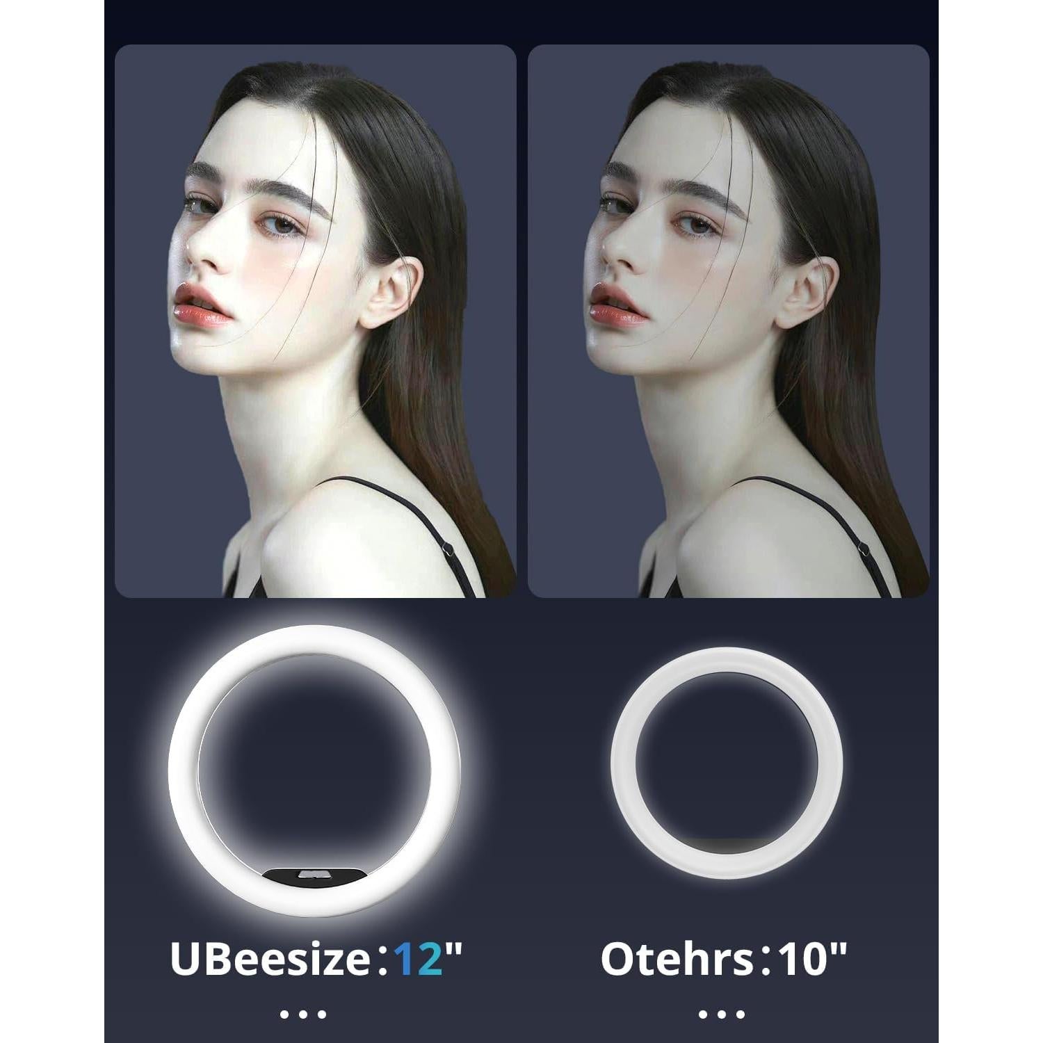 Trípode Luz de Anillo UBeesize 30 cm con Soporte para Teléfono