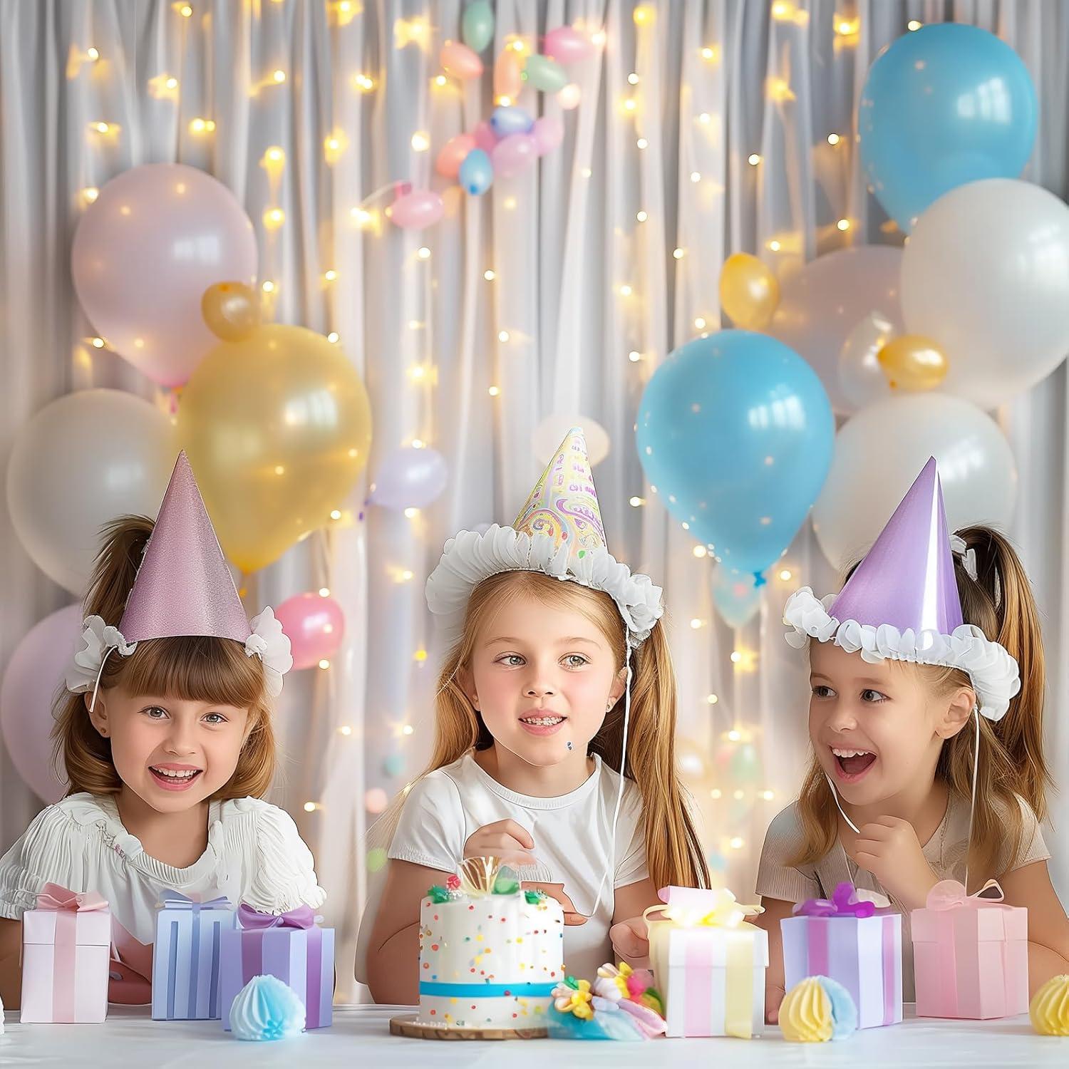 Cortina de Fondo Blanca Gallety 10x10ft con Luces LED