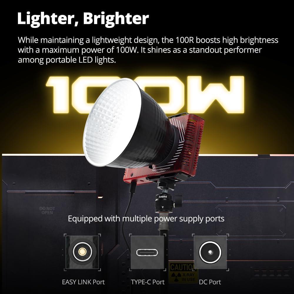 Luz de Video LED Ambitful Q100Lite 100W Bi-Color 2700K-6500K