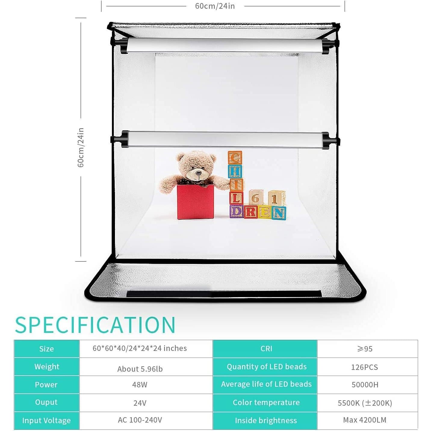 Caja de Fotos FOSITAN F60II 60x60cm Estudio Fotográfico LED