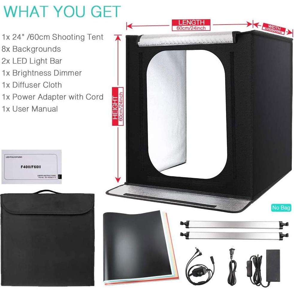 Caja de Fotos FOSITAN F60II 60x60cm Estudio Fotográfico LED