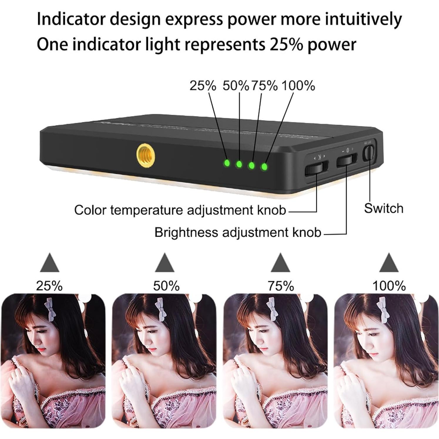 Luz de Selfie Portátil JatureClets 120 LED Recargable 3000mAh