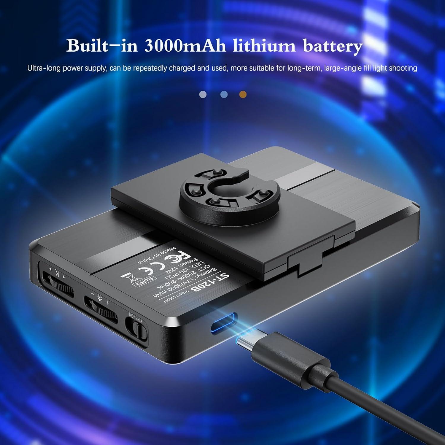 Luz de Selfie Portátil JatureClets 120 LED Recargable 3000mAh