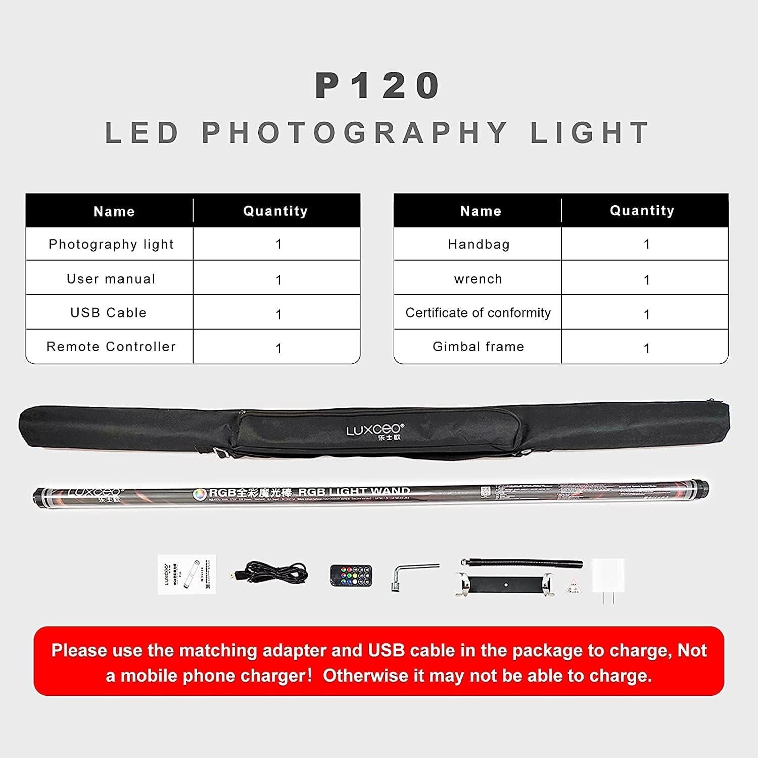 Luz de Fotografía LED RGB P120 Uyled 1350 Lúmenes 360°