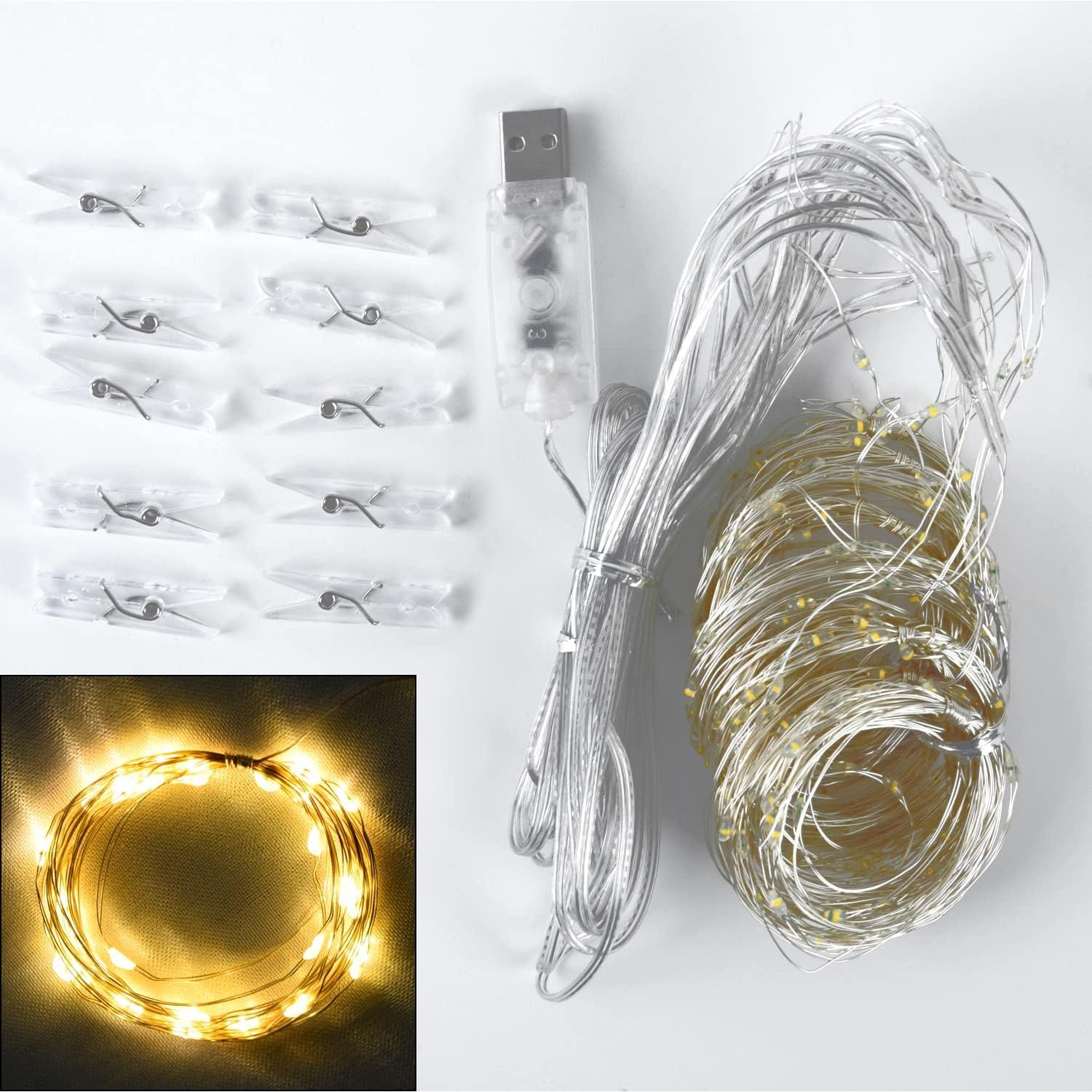 Cortina de fondo blanca con luces Suppromo 3m x 3m para fiestas