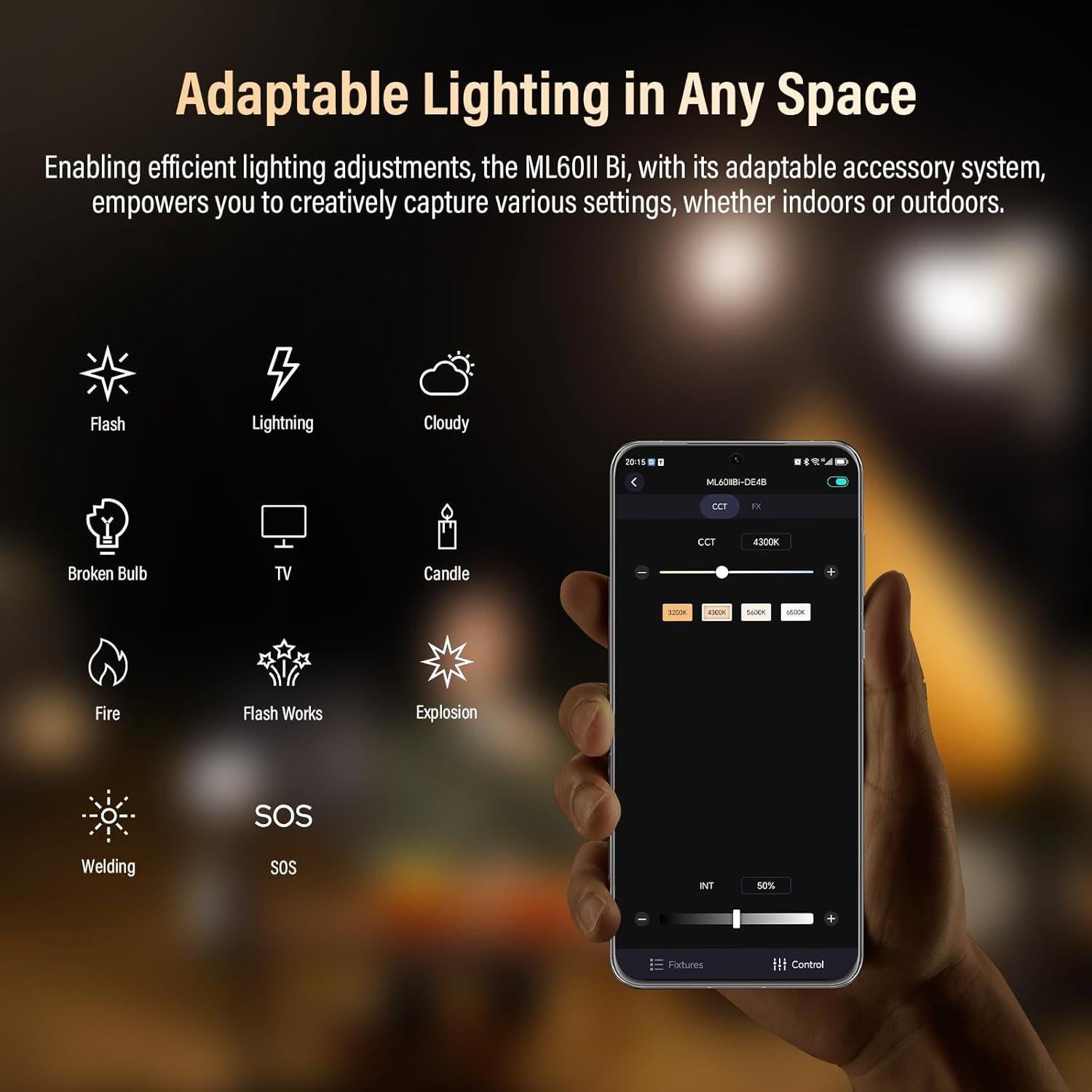 Godox ML60II Bi Luz LED Bi-Color 70W 2800-5600K 13000Lux