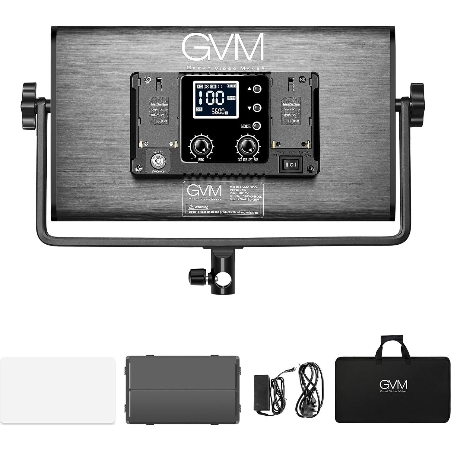 Luz de Video LED RGB GVM 1500D 75W Control Bluetooth
