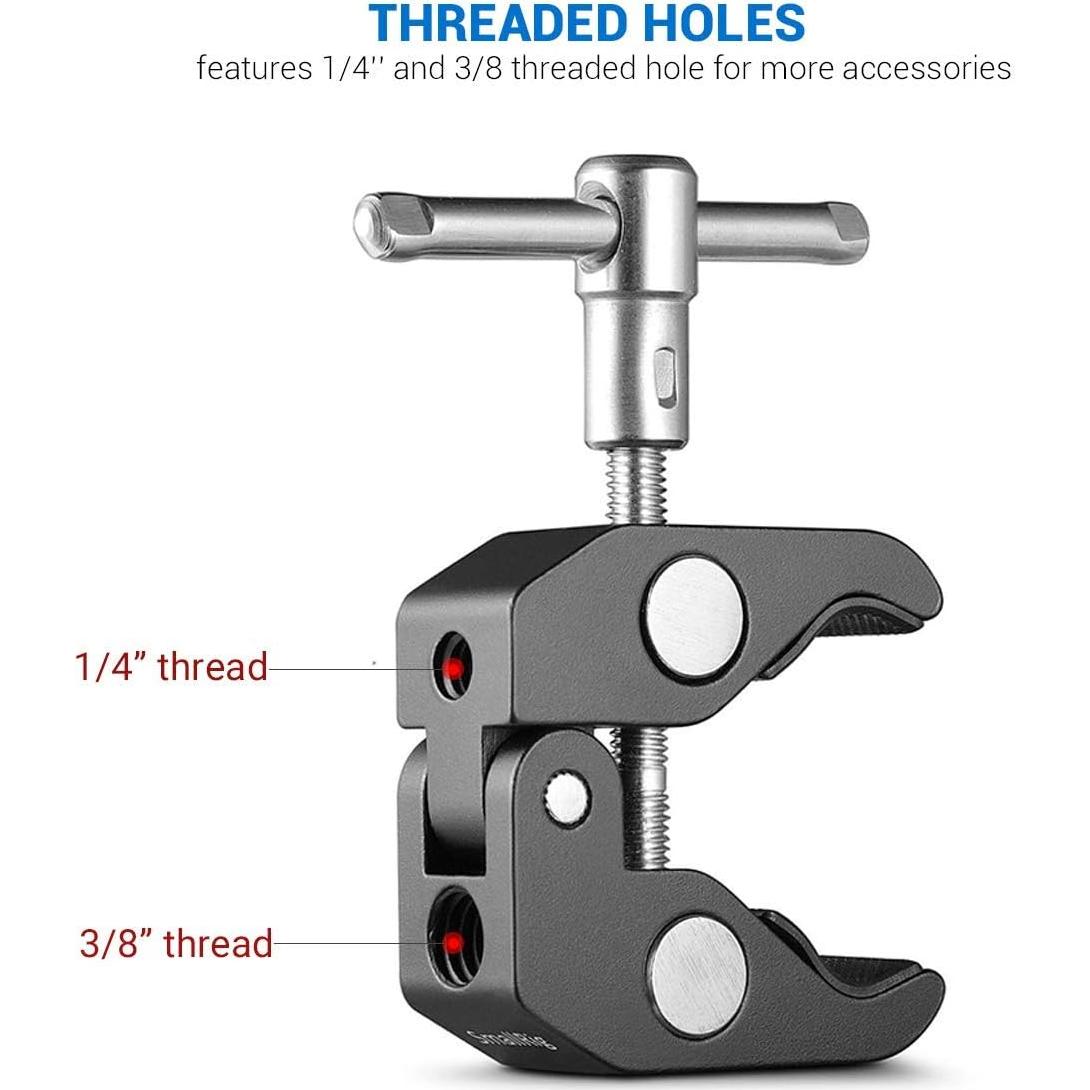 Super Clamp SmallRig 2058 para Cámaras y Luces - 2 Piezas