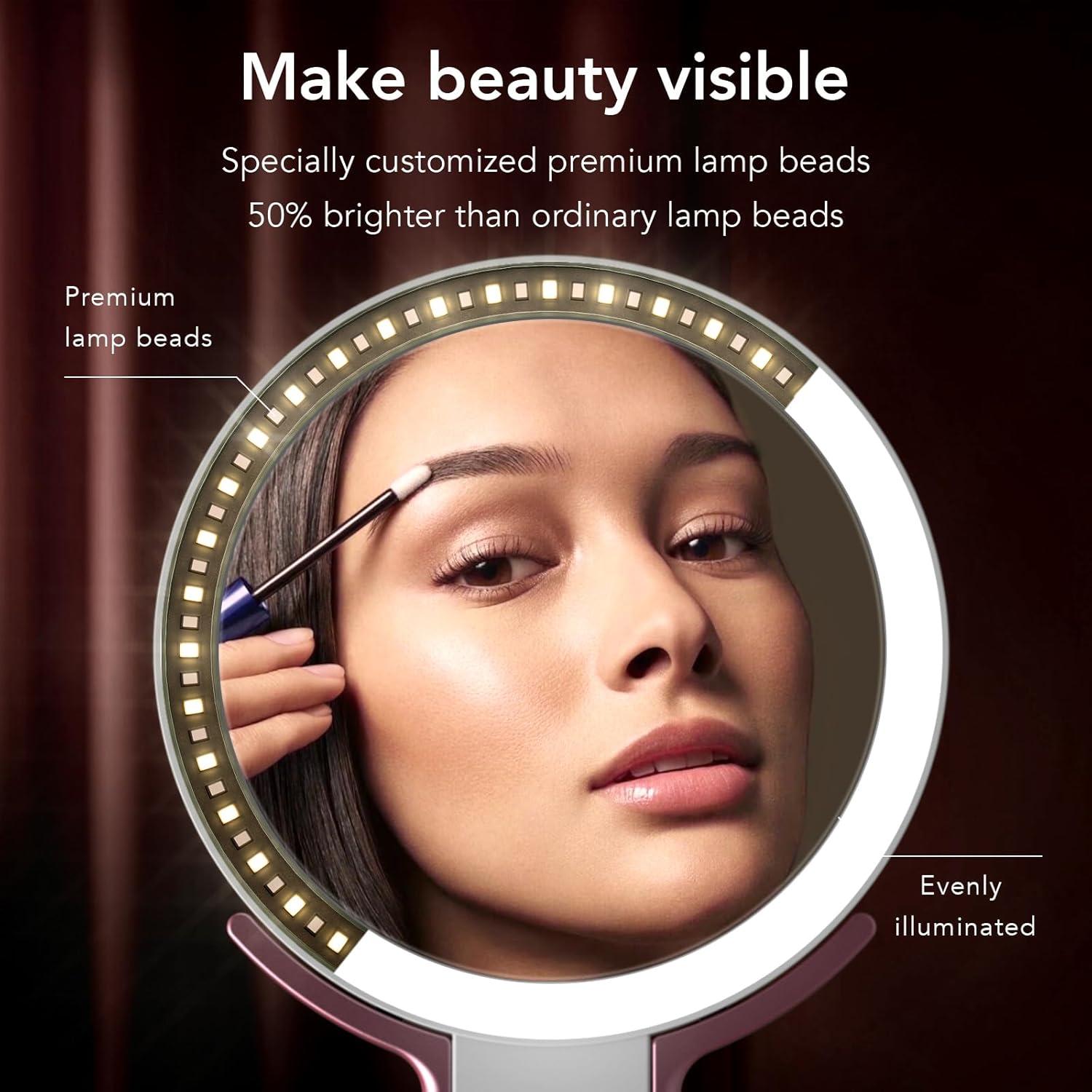 Espejo de Maquillaje LitBear 10X/1X Iluminado Portátil