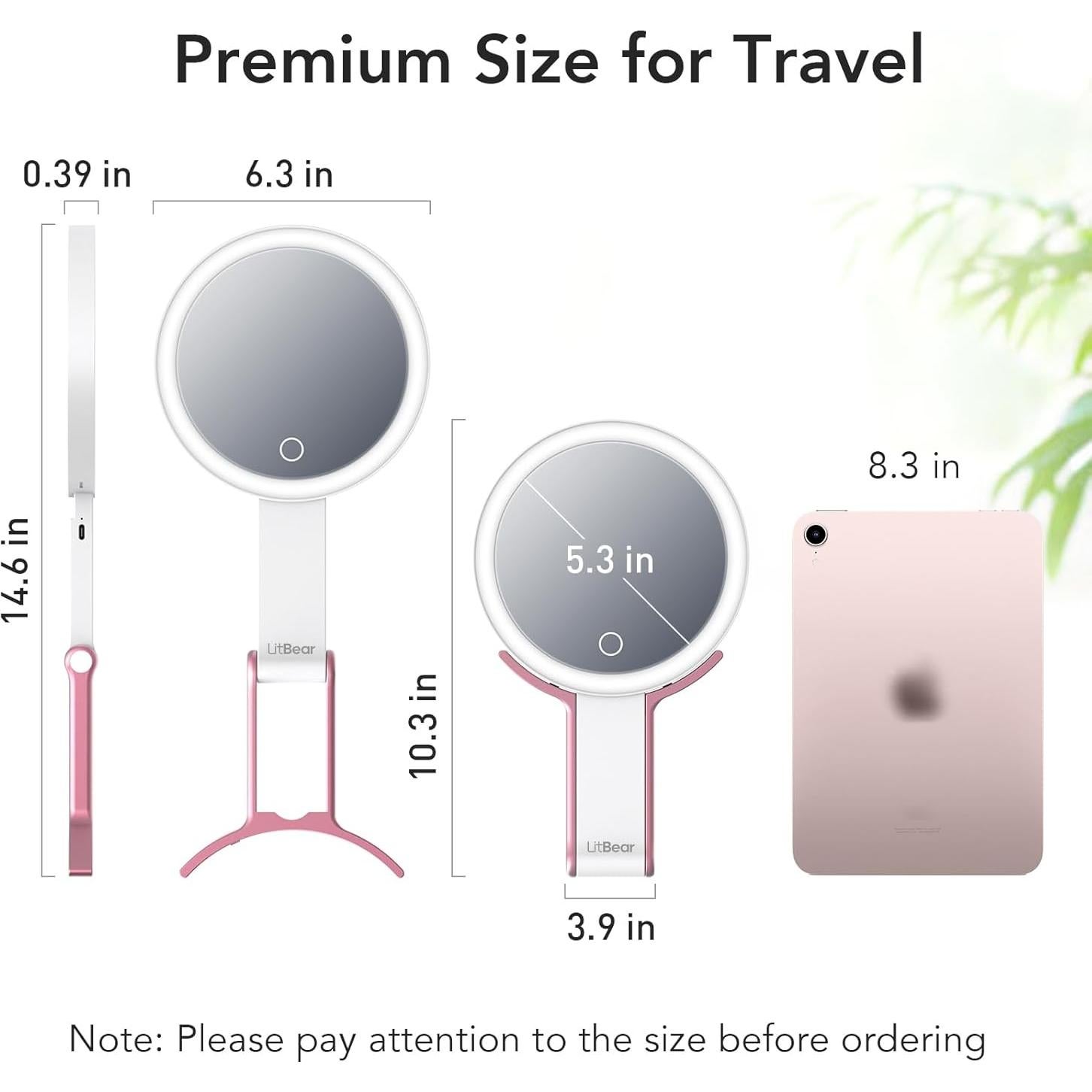 Espejo de Maquillaje LitBear 10X/1X Iluminado Portátil