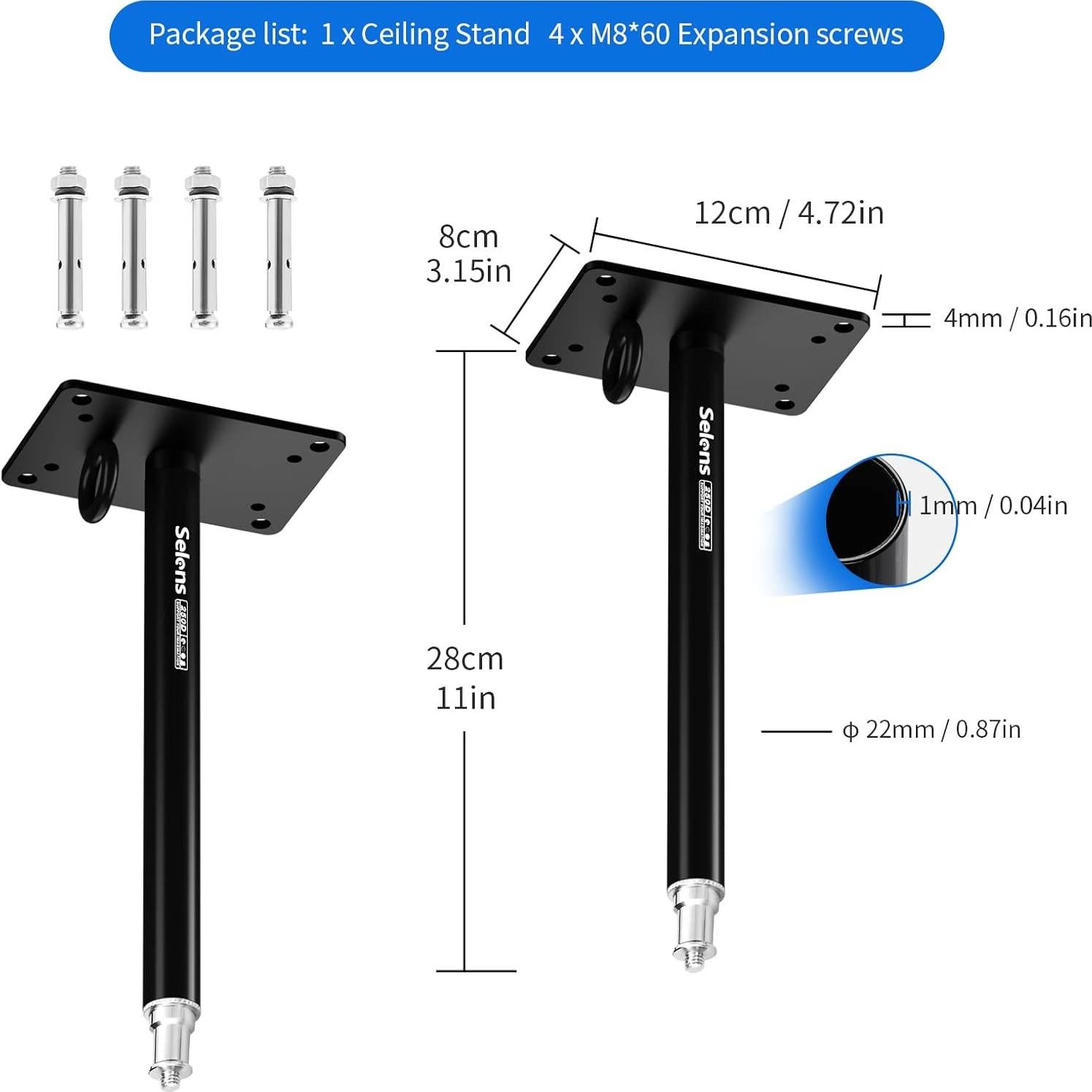 Soporte de Techo para Cámara Selens L-250D, Metal 0.65kg