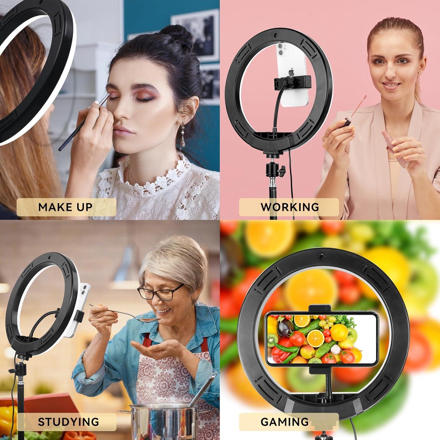 Luz de Anillo LED 10" LANGELECTR R10D10 con Trípode 157.5 cm