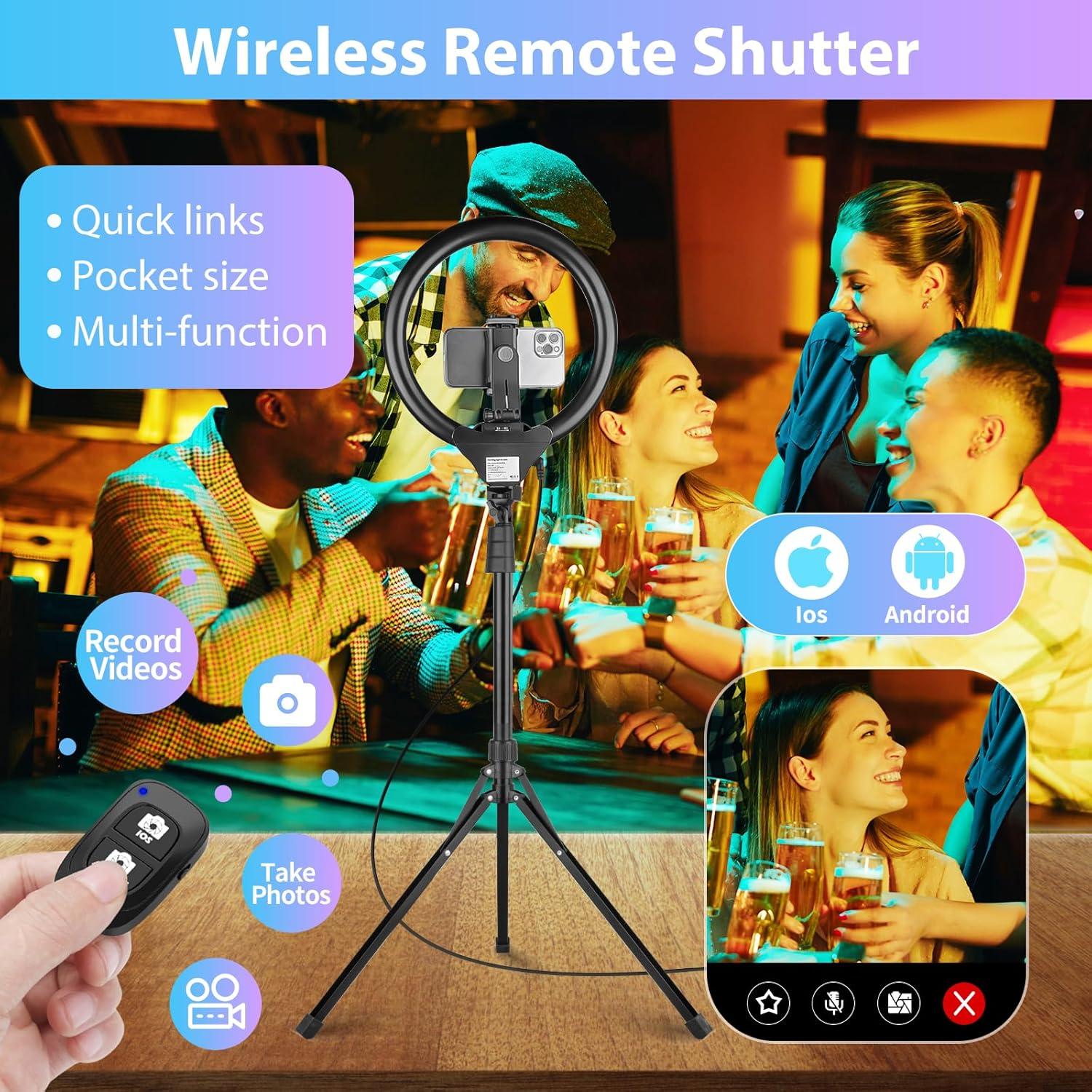 Luz de Anillo Selfie Sensyne 35.56 cm con Trípode 157 cm