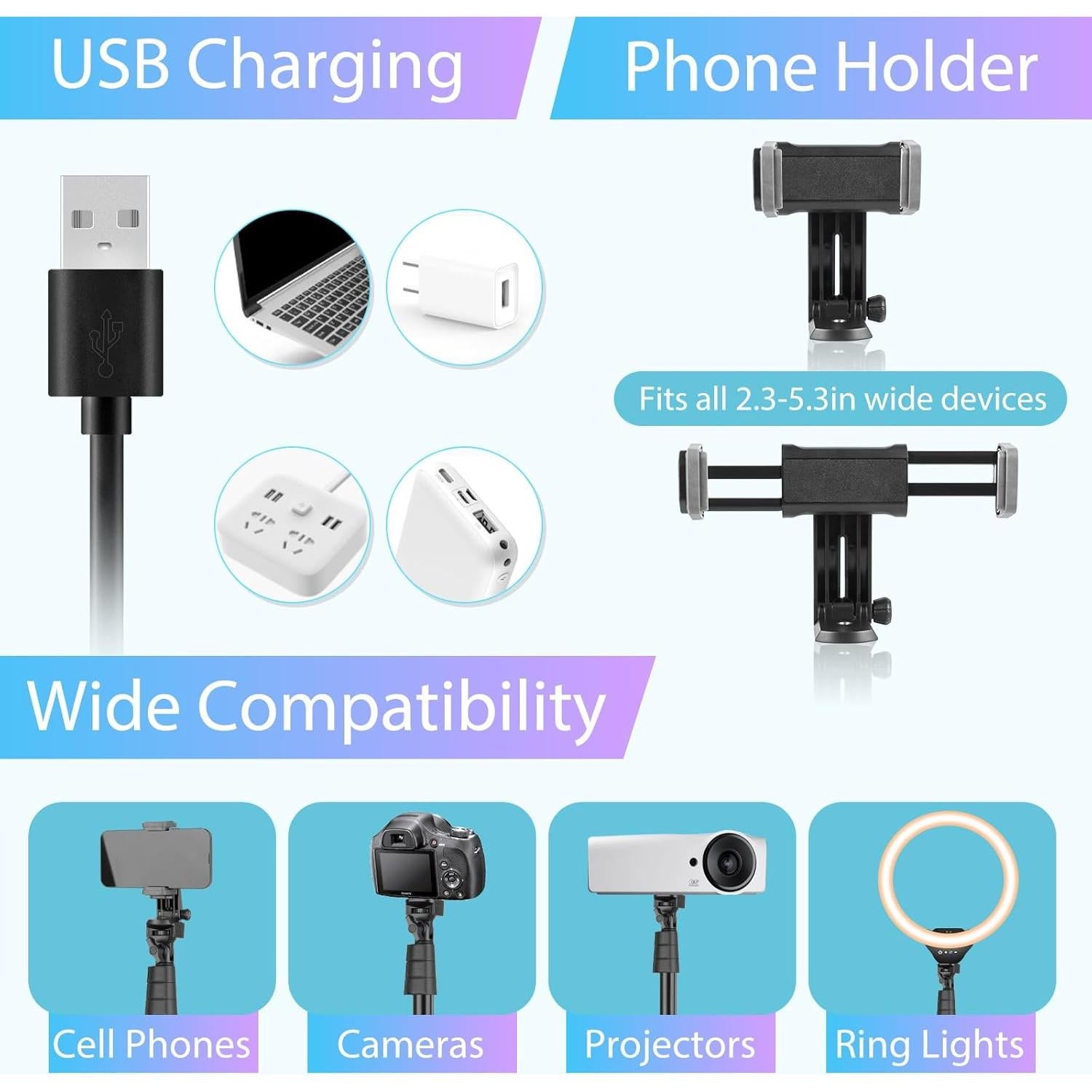 Luz de Anillo Selfie Sensyne 35.56 cm con Trípode 157 cm