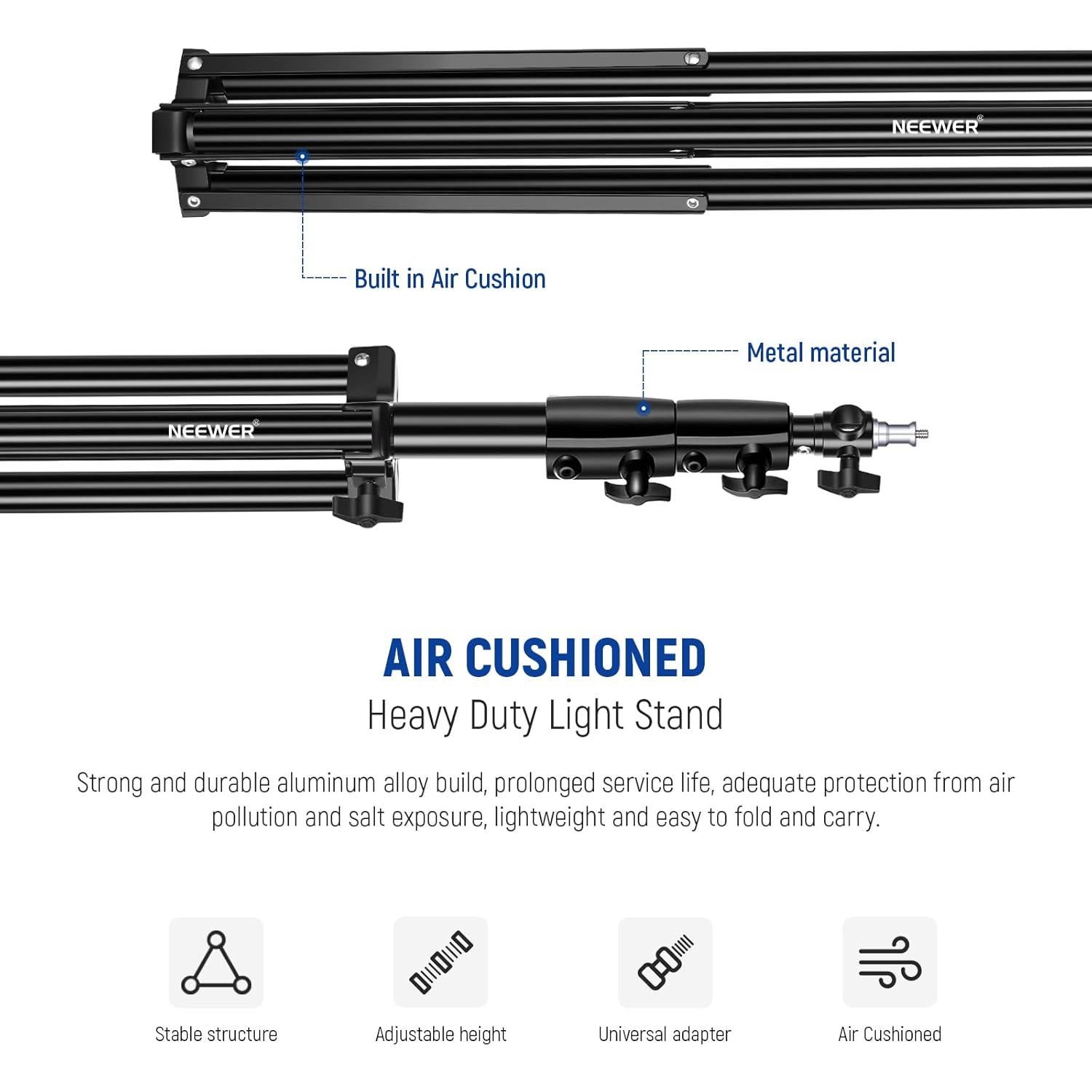 Soporte de Luz NEEWER 2.6m con Amortiguación de Aire y Metal