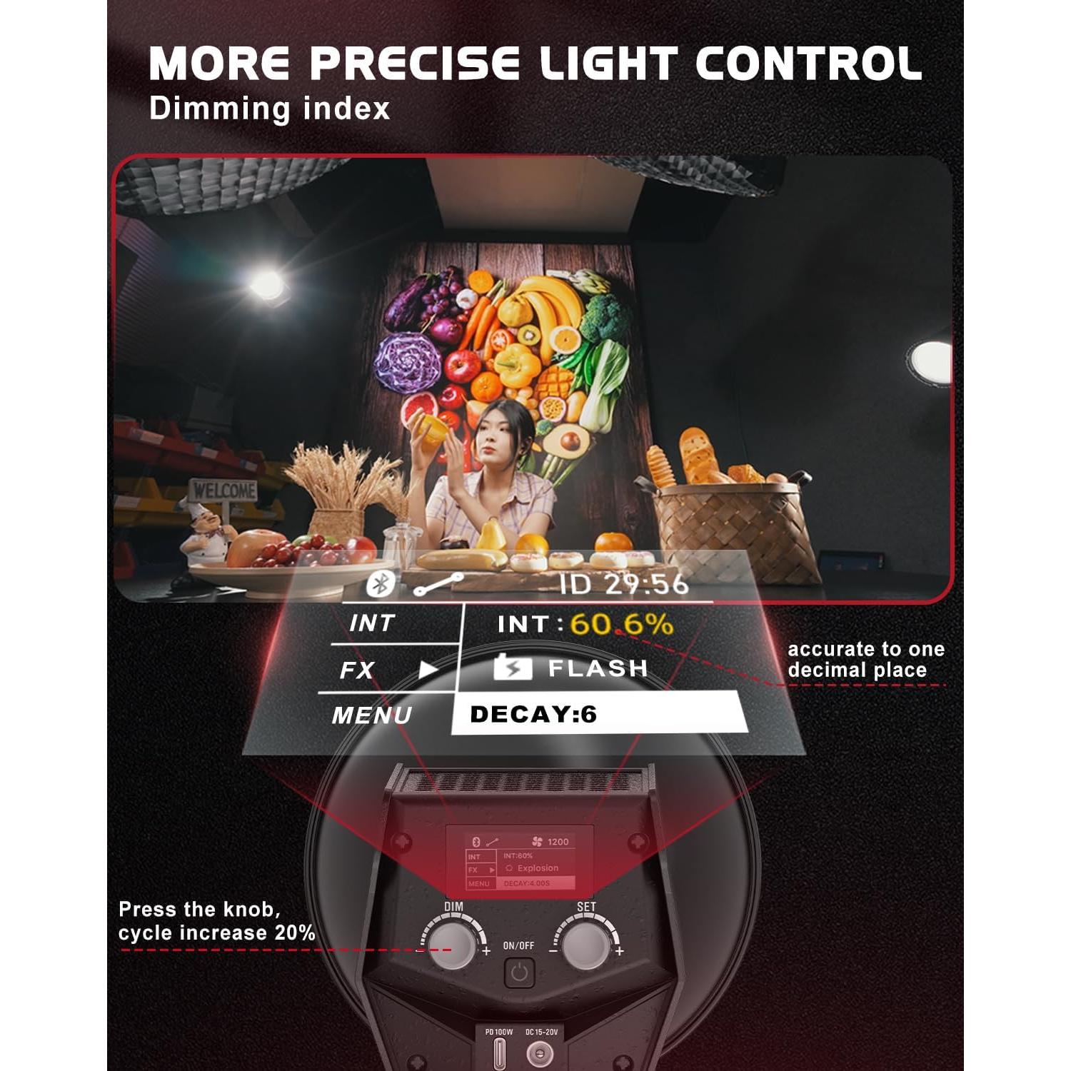 IFOOTAGE Luz LED Video 70W SL1 60DN 5600K Iluminación Continua