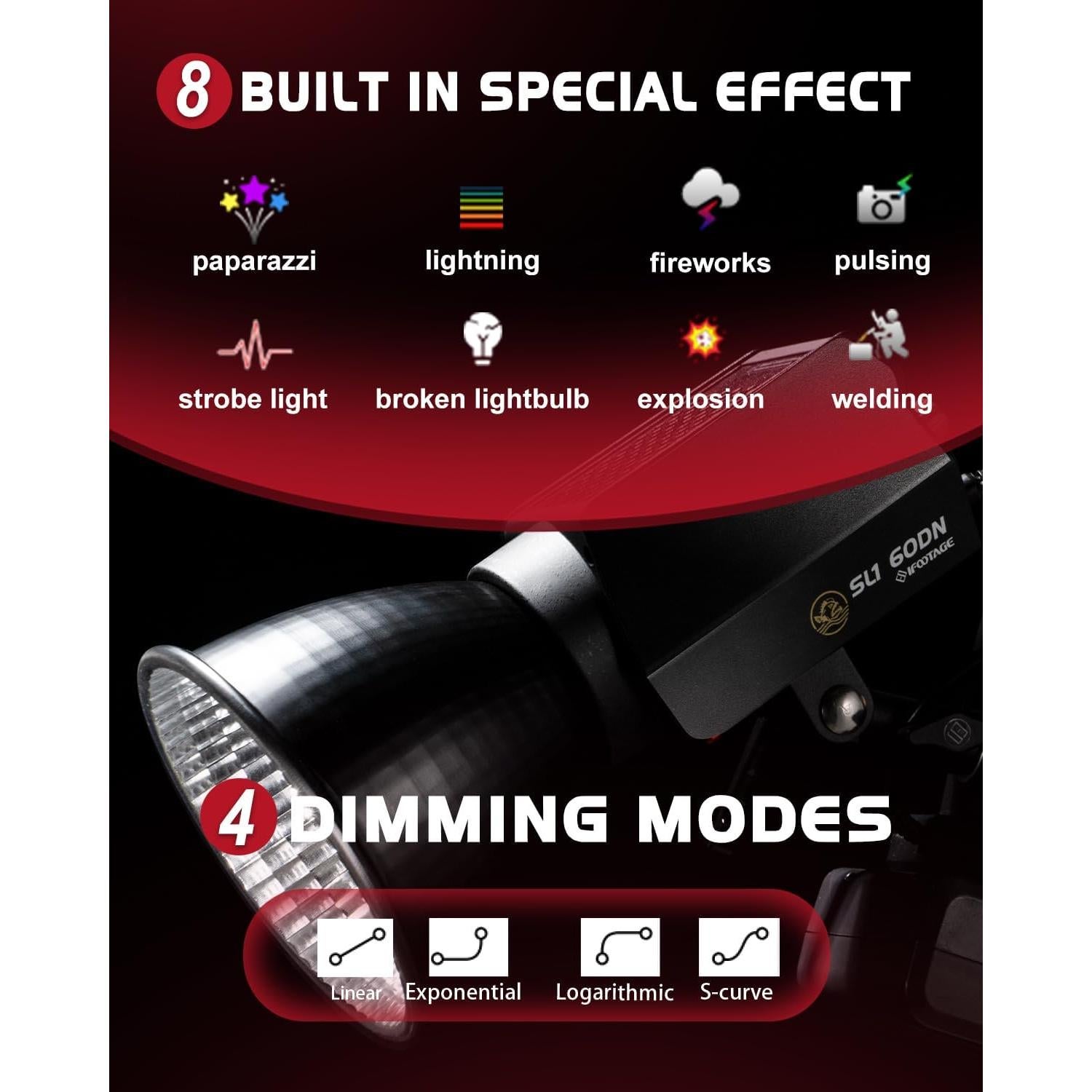 IFOOTAGE Luz LED Video 70W SL1 60DN 5600K Iluminación Continua