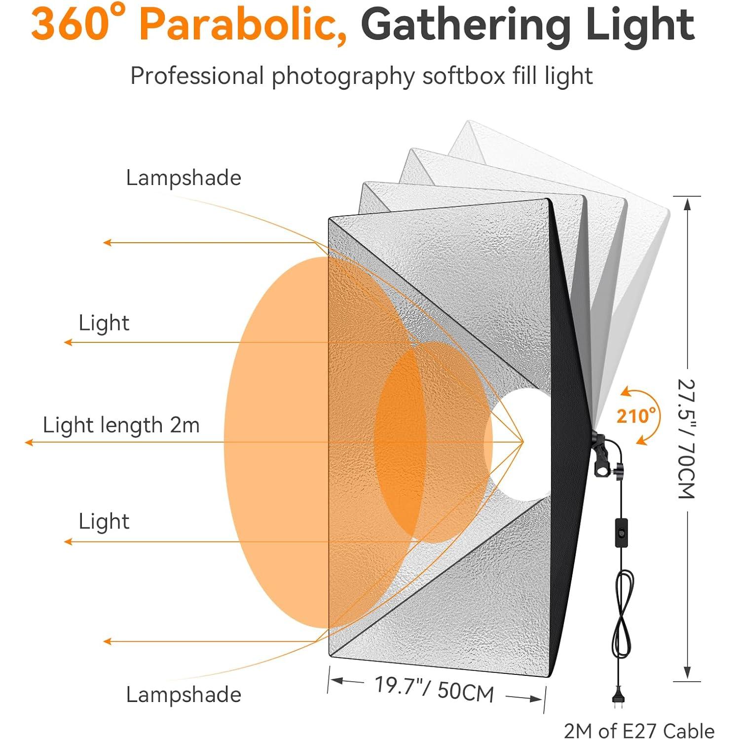 Kit de Iluminación Softbox Camnoon 2 Luces LED 85W Bi-Color