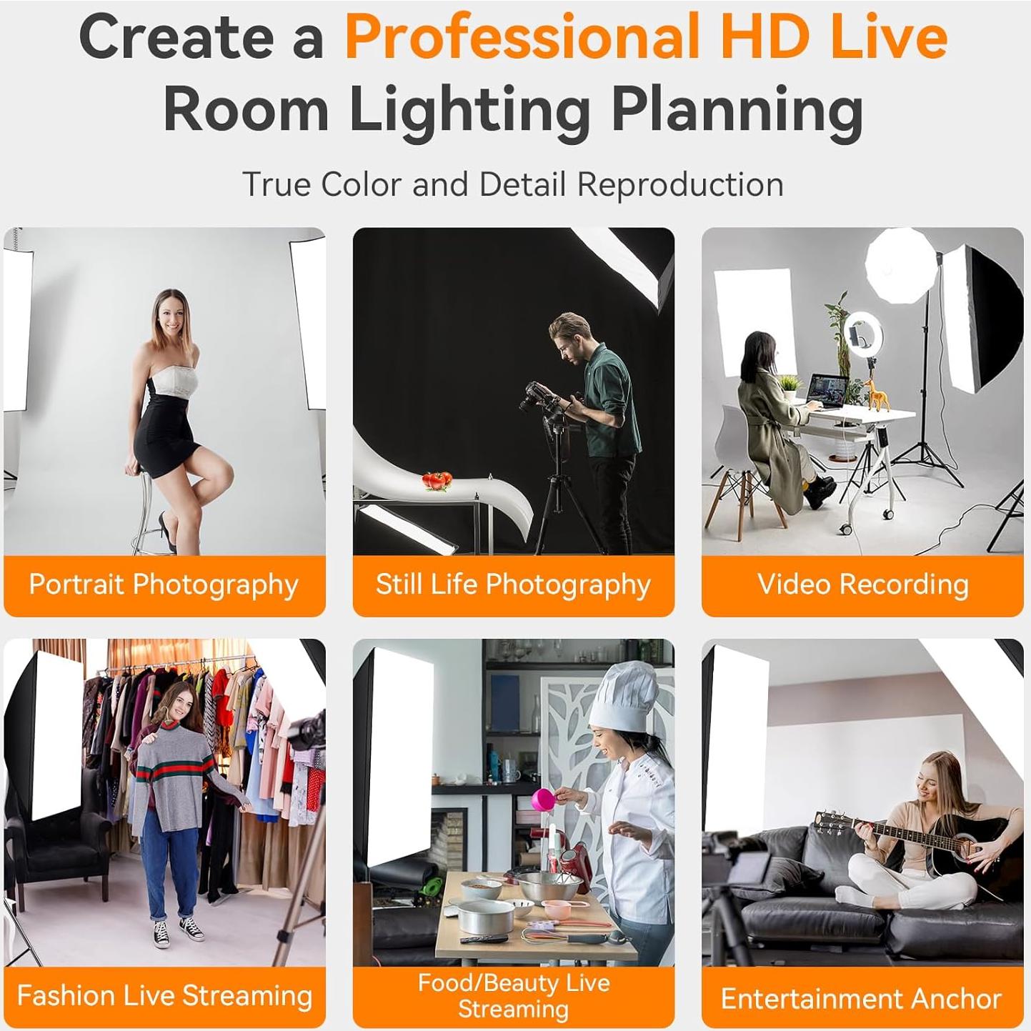 Kit de Iluminación Softbox Camnoon 2 Luces LED 85W Bi-Color