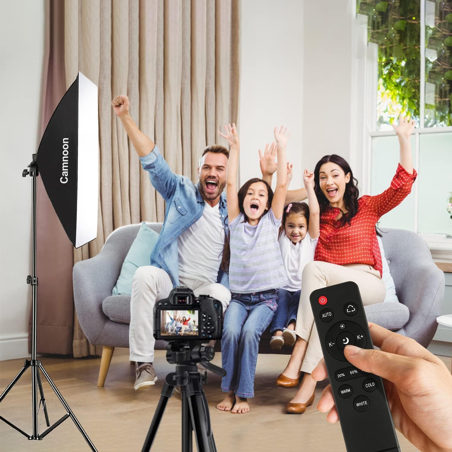 Kit de Iluminación Softbox Camnoon 2 Luces LED 85W Bi-Color