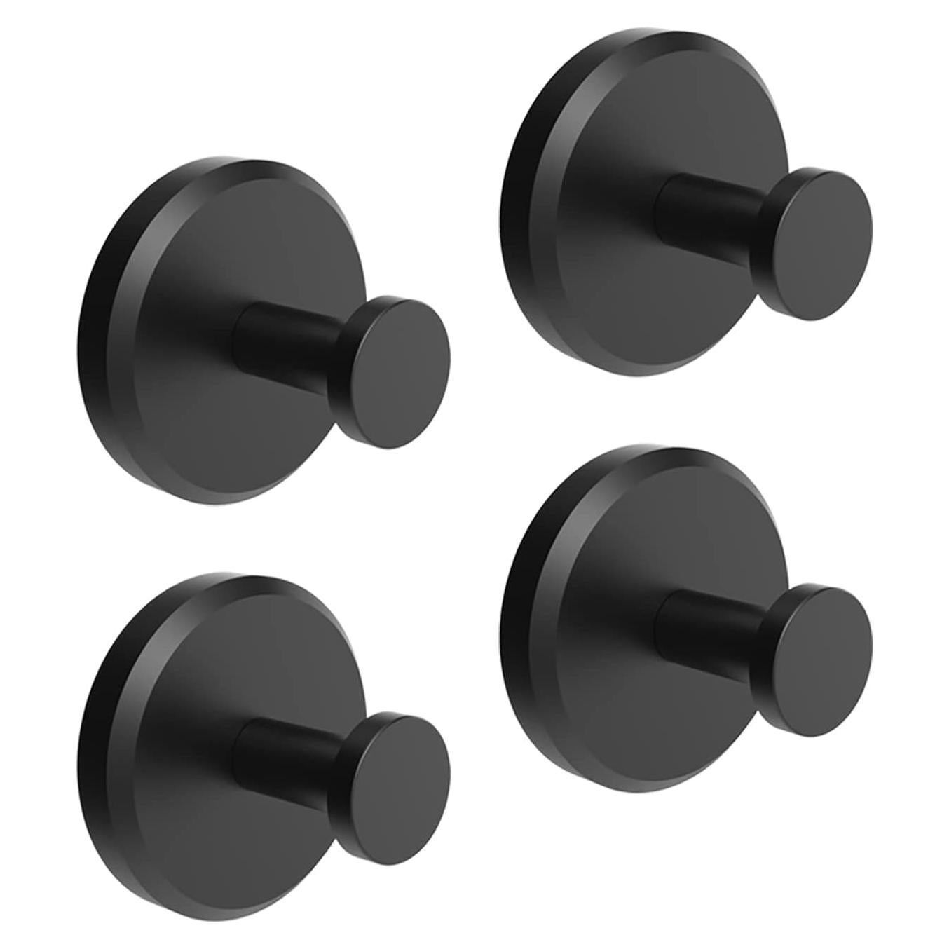 Ganchos de Ventosa HOME SO Negro Mate para Ducha y Baño