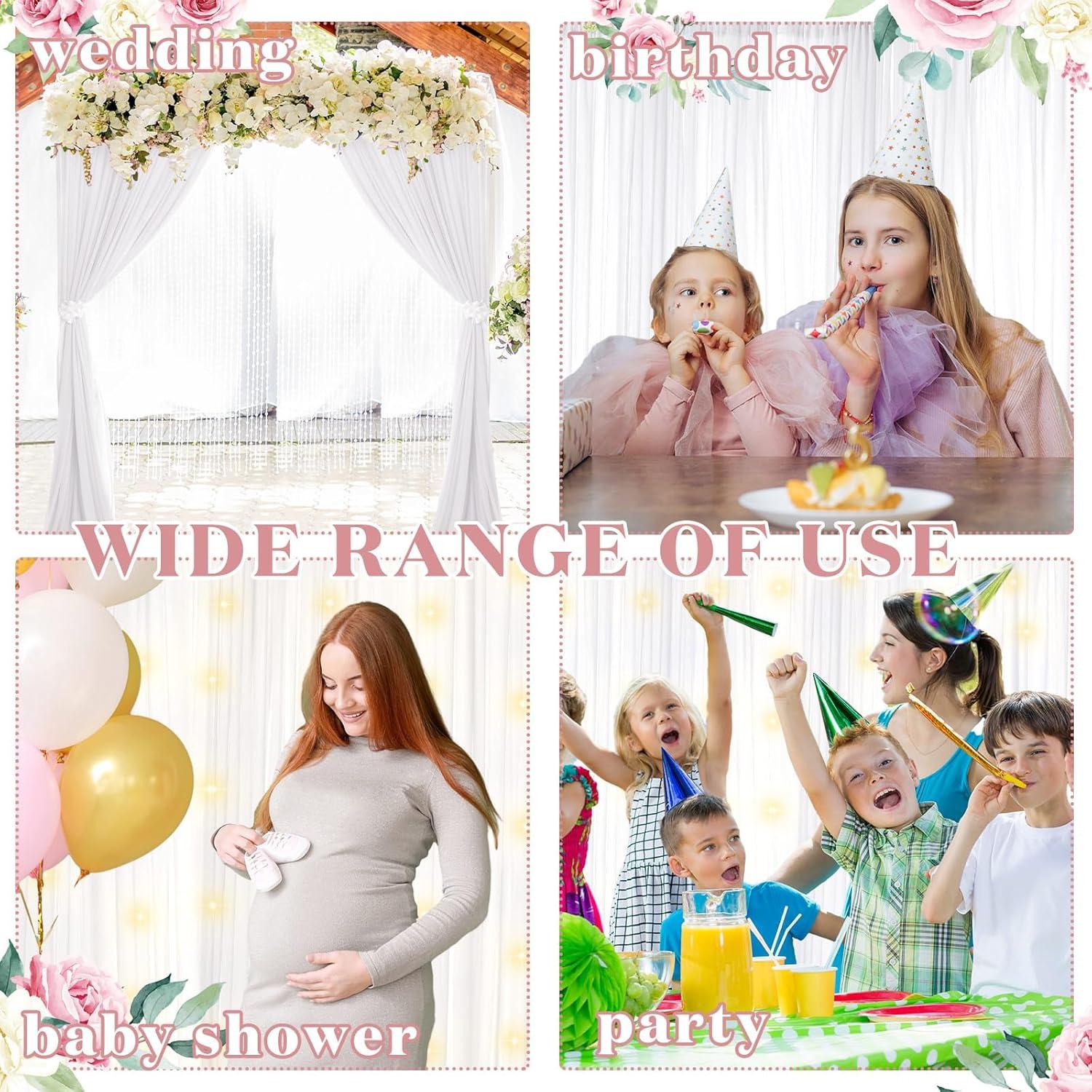 Cortina de fondo LED blanca BBTO 1.52m x 3.05m para fiestas