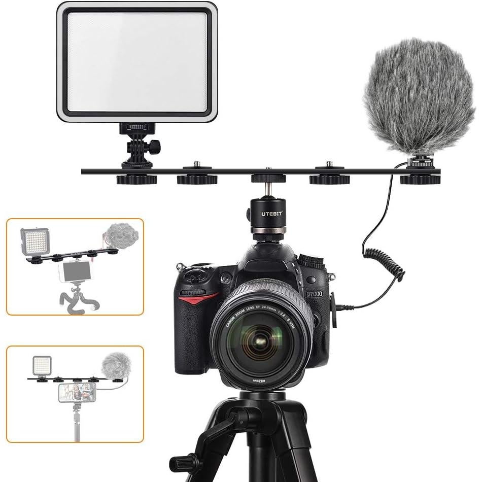 Soporte de Flash UTEBIT 30.3 cm Doble Montaje para Cámara