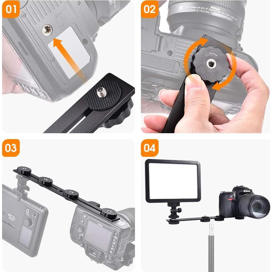 Soporte de Flash UTEBIT 30.3 cm Doble Montaje para Cámara