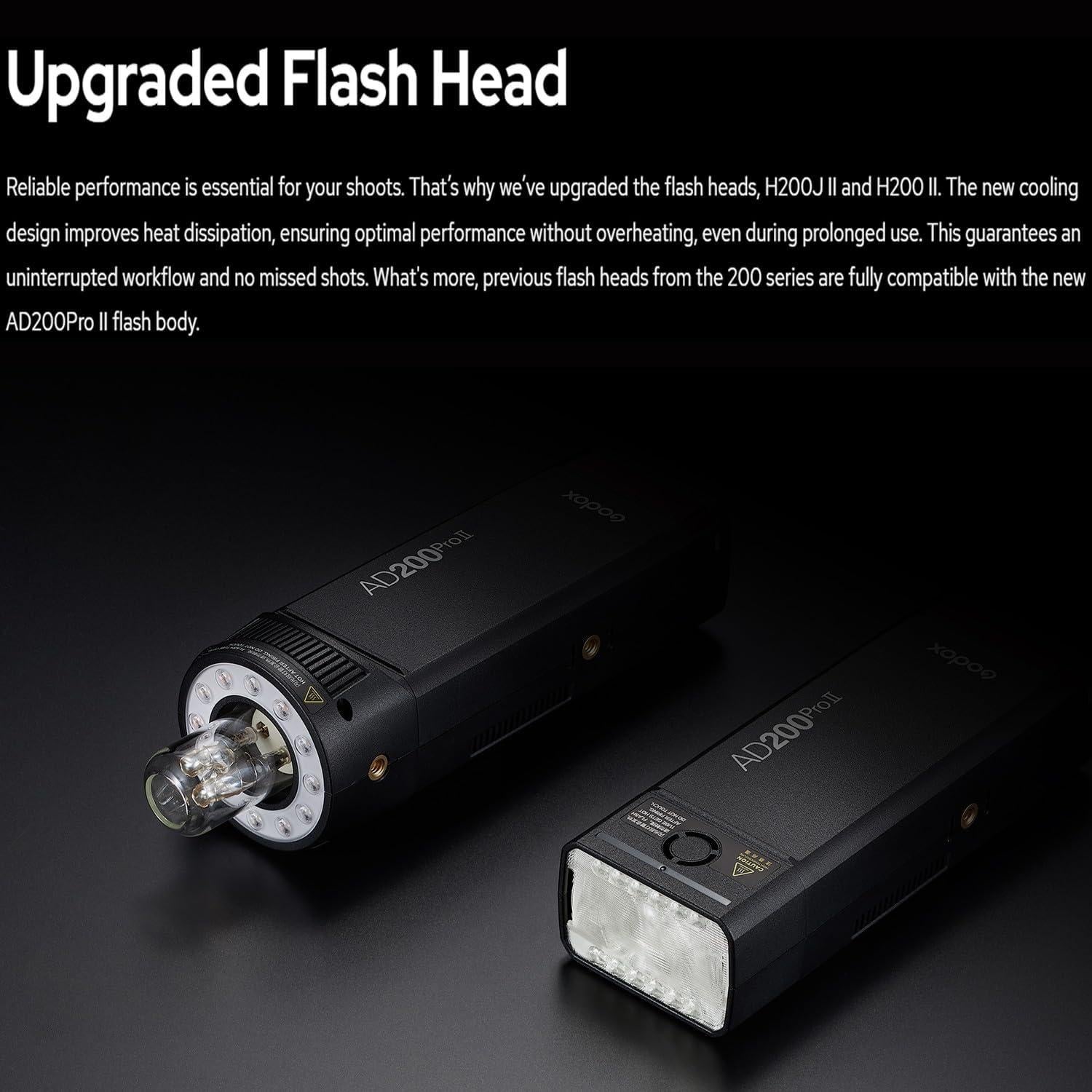 Flash Estroboscópico Godox AD200 Pro II 2.4G 500 Flashes