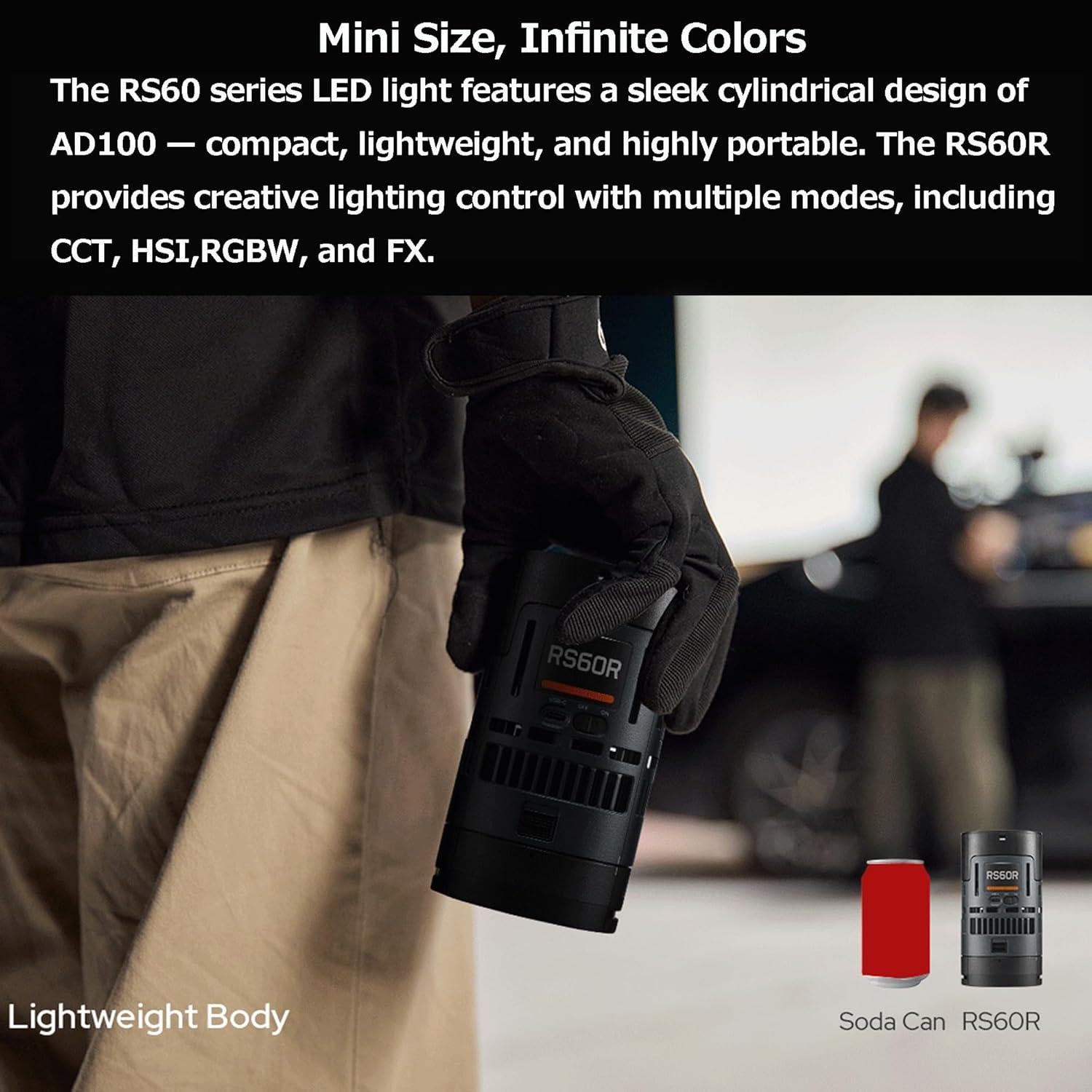 Luz LED Godox RS60 Bi-Color para Video, Control DMX/App