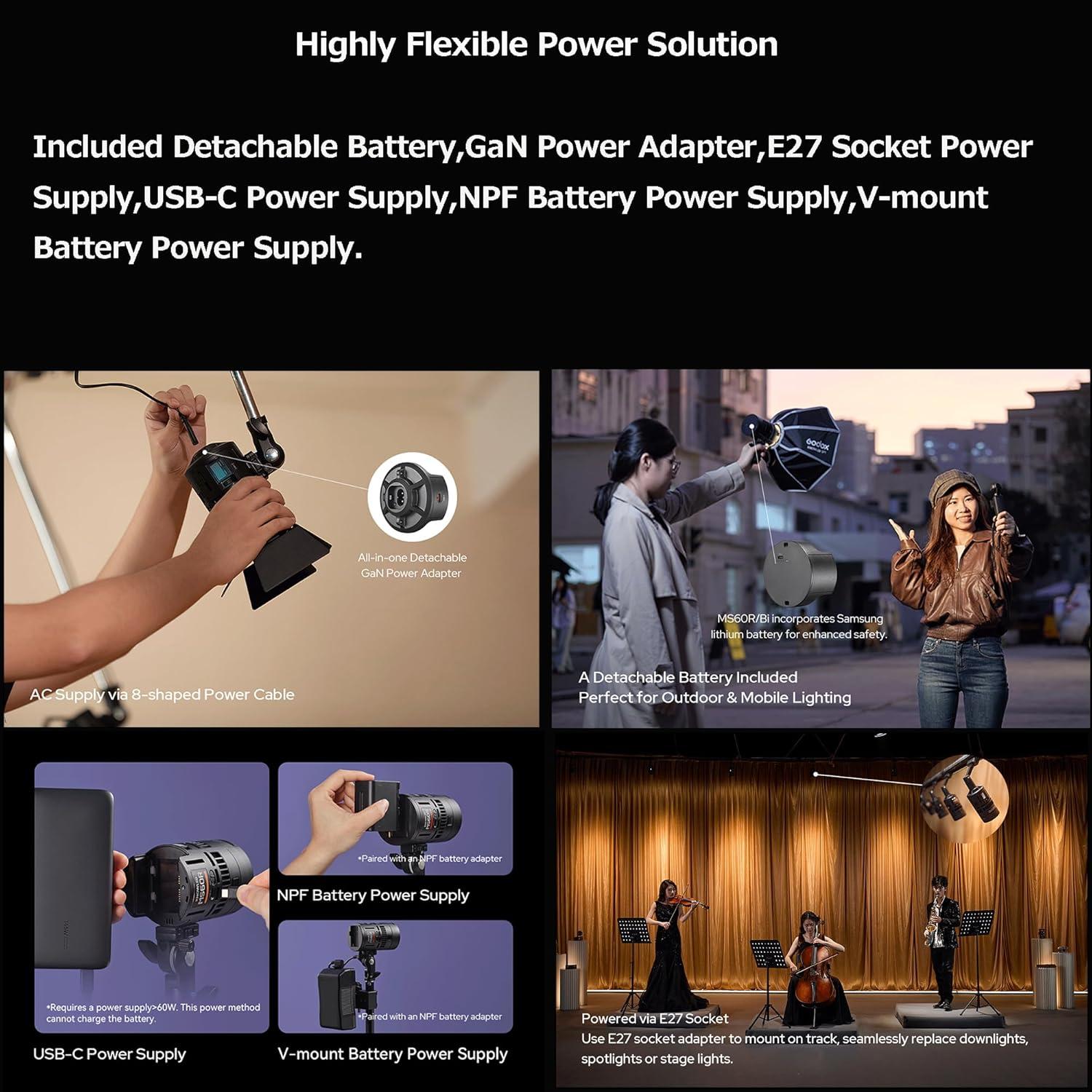 Luz LED Godox RS60 Bi-Color para Video, Control DMX/App