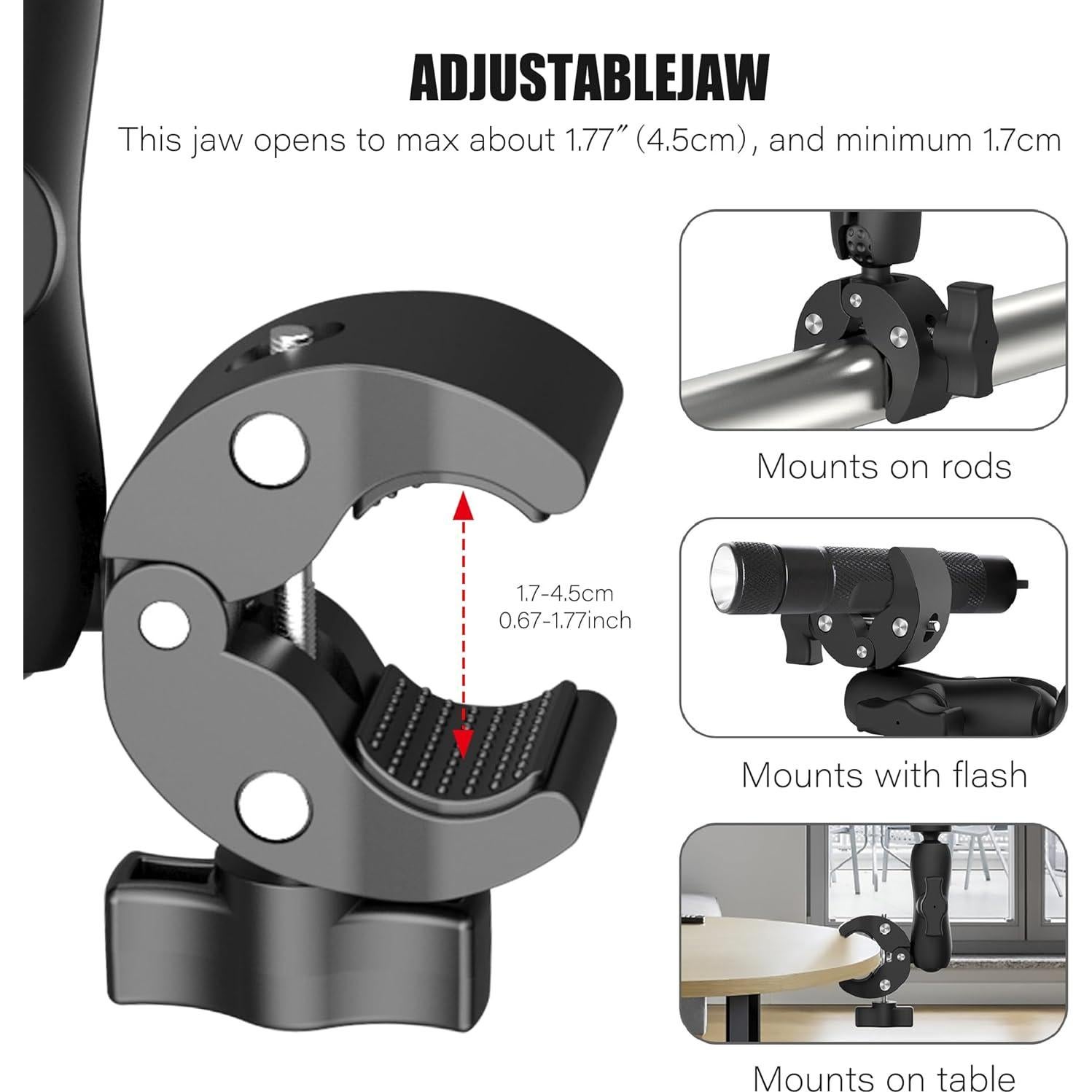 Abrazadera Super Doble Shewtme para Cámara 9CM con Cabeza Esférica