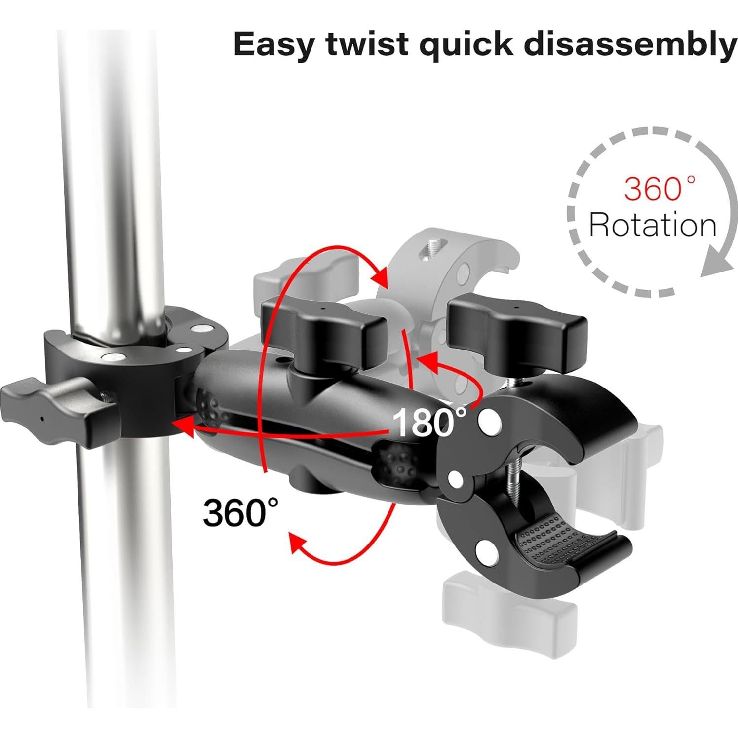 Abrazadera Super Doble Shewtme para Cámara 9CM con Cabeza Esférica