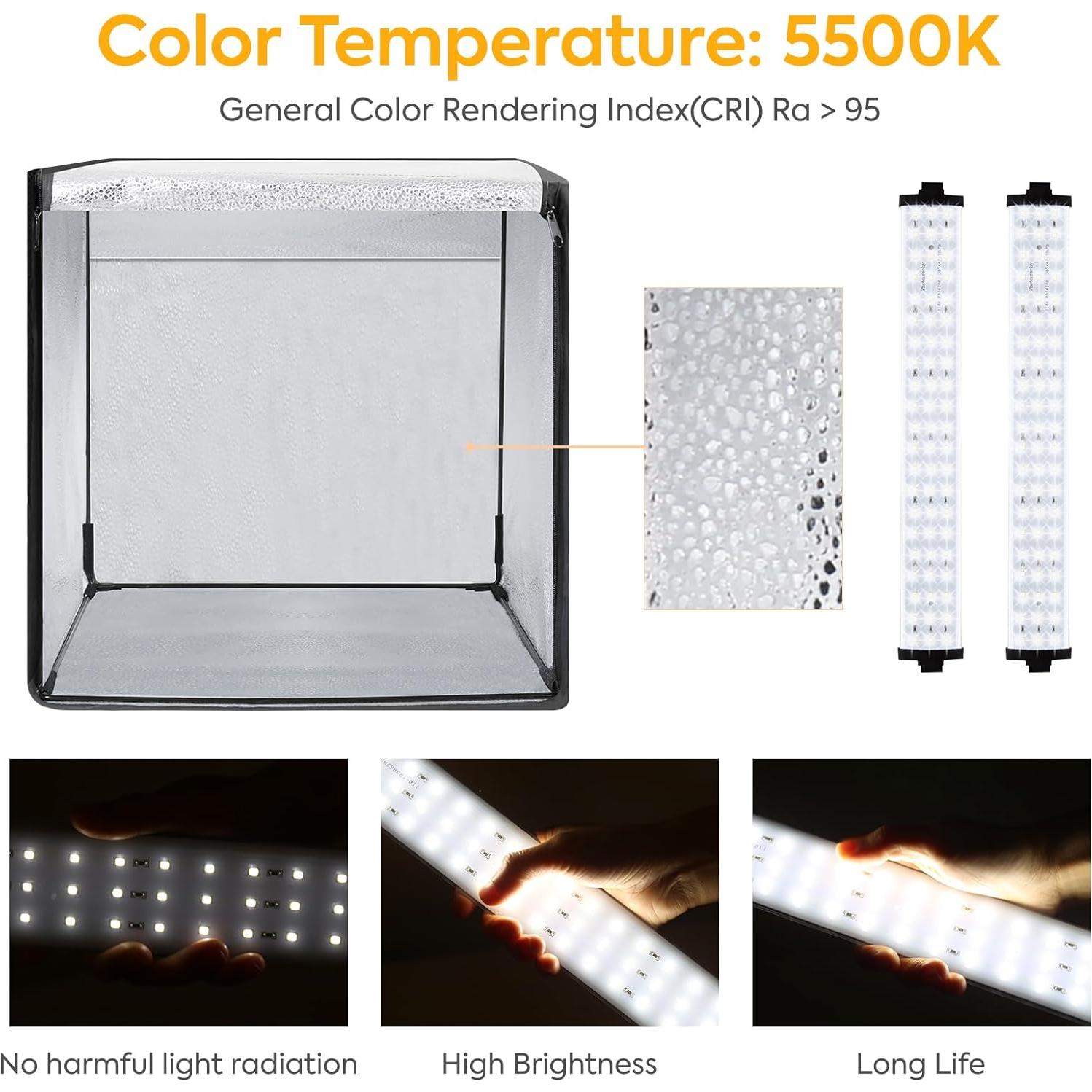 Caja de Estudio Fotográfico SEDGEWIN 61x61x61 cm con 198 LED