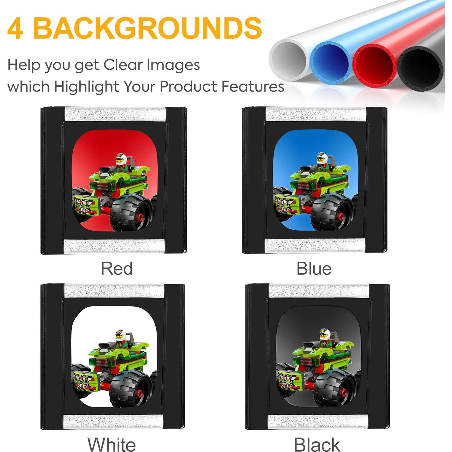 Caja de Estudio Fotográfico SEDGEWIN 61x61x61 cm con 198 LED